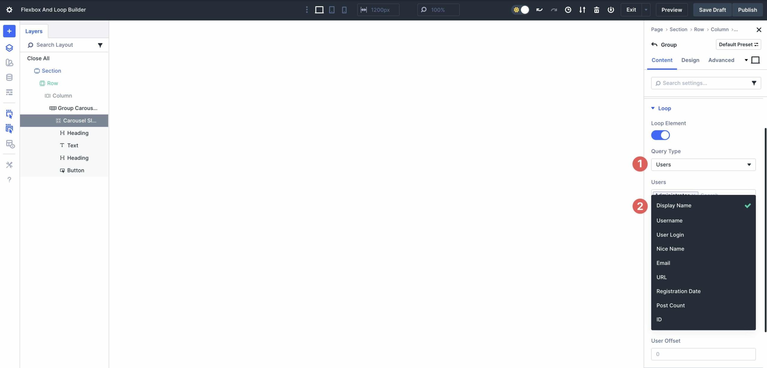 Flexbox & Loop Builder