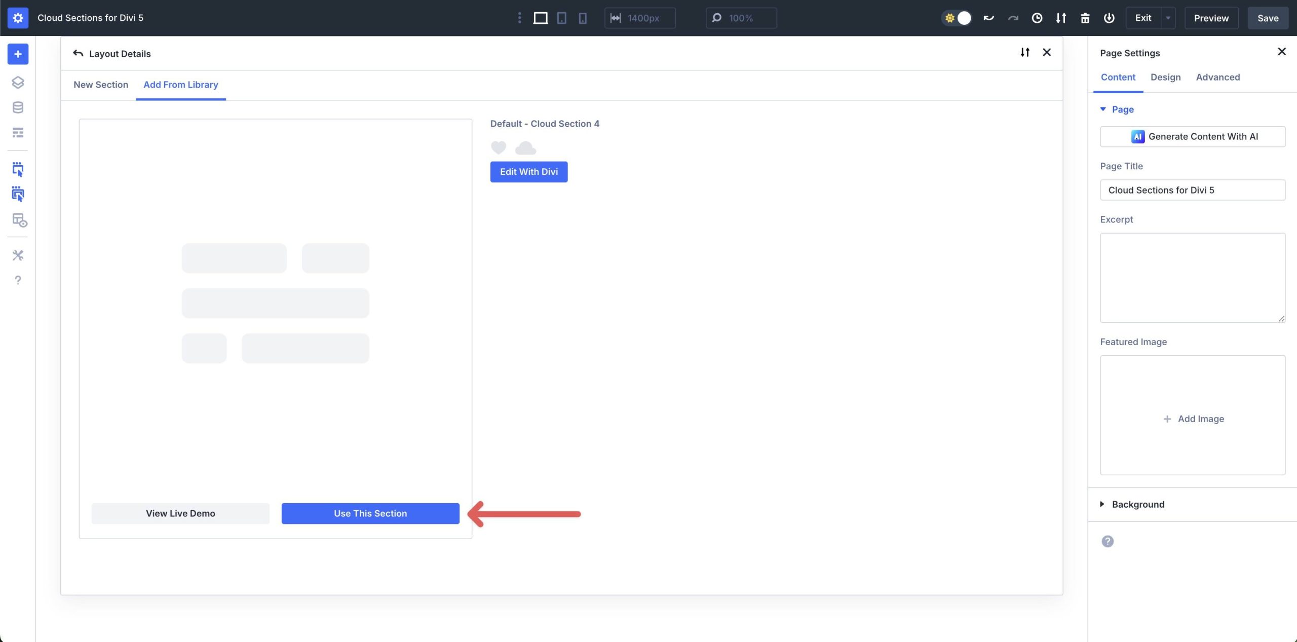 Cloud Sections For Divi 5
