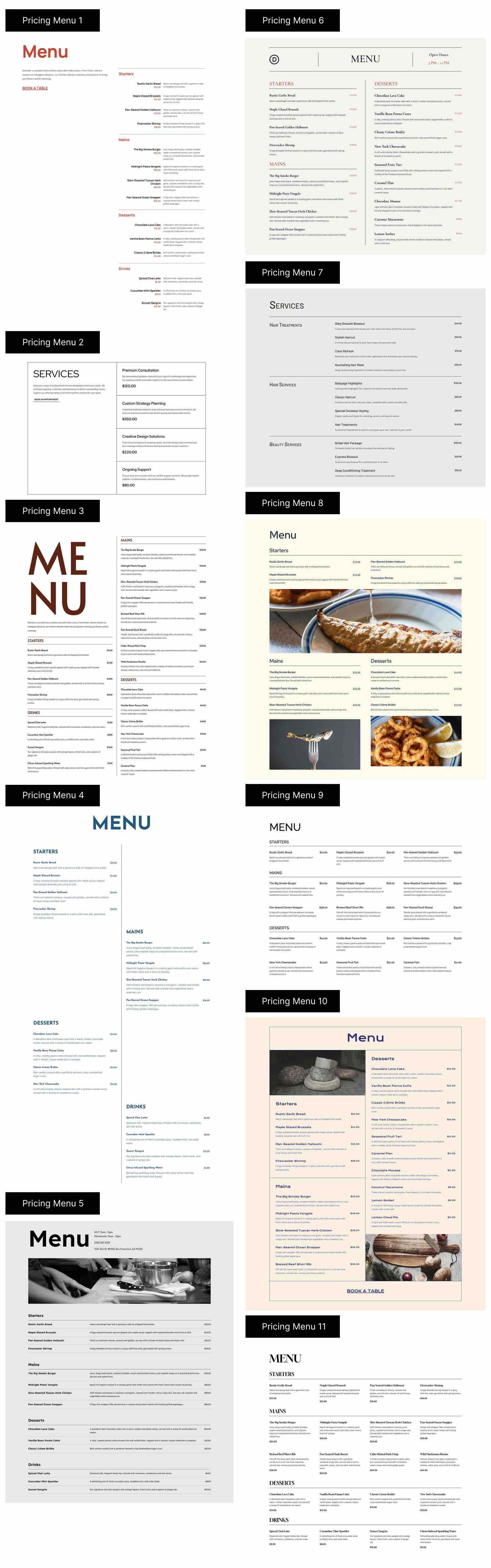 Flexbox Pricing Menus For Divi 5