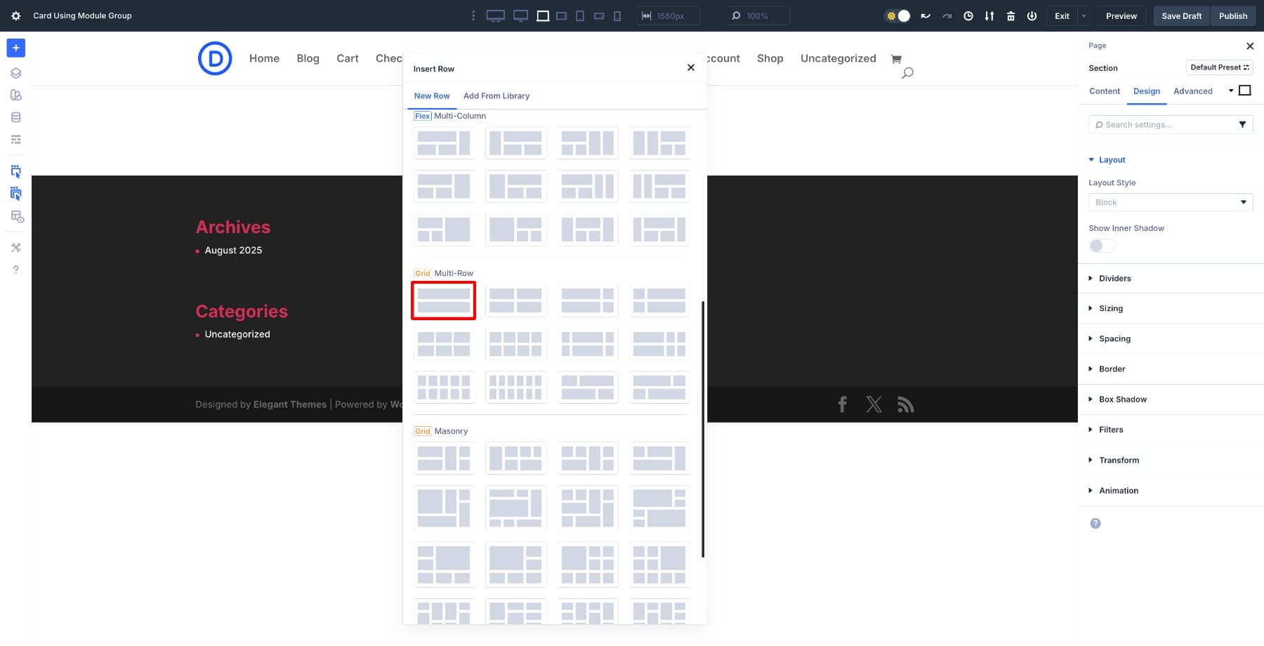 add one column grid row