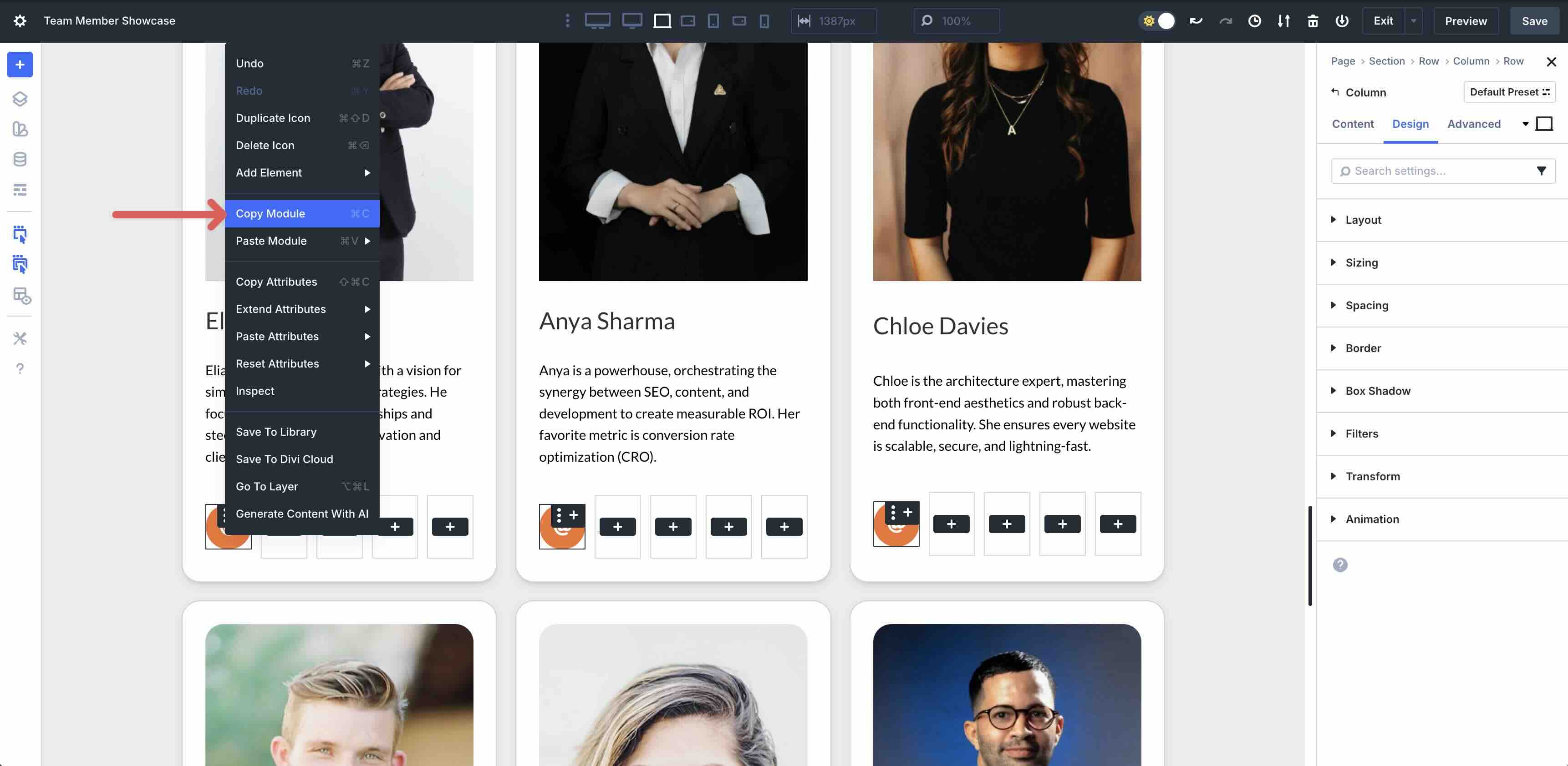 build a team directory using Loop Builder