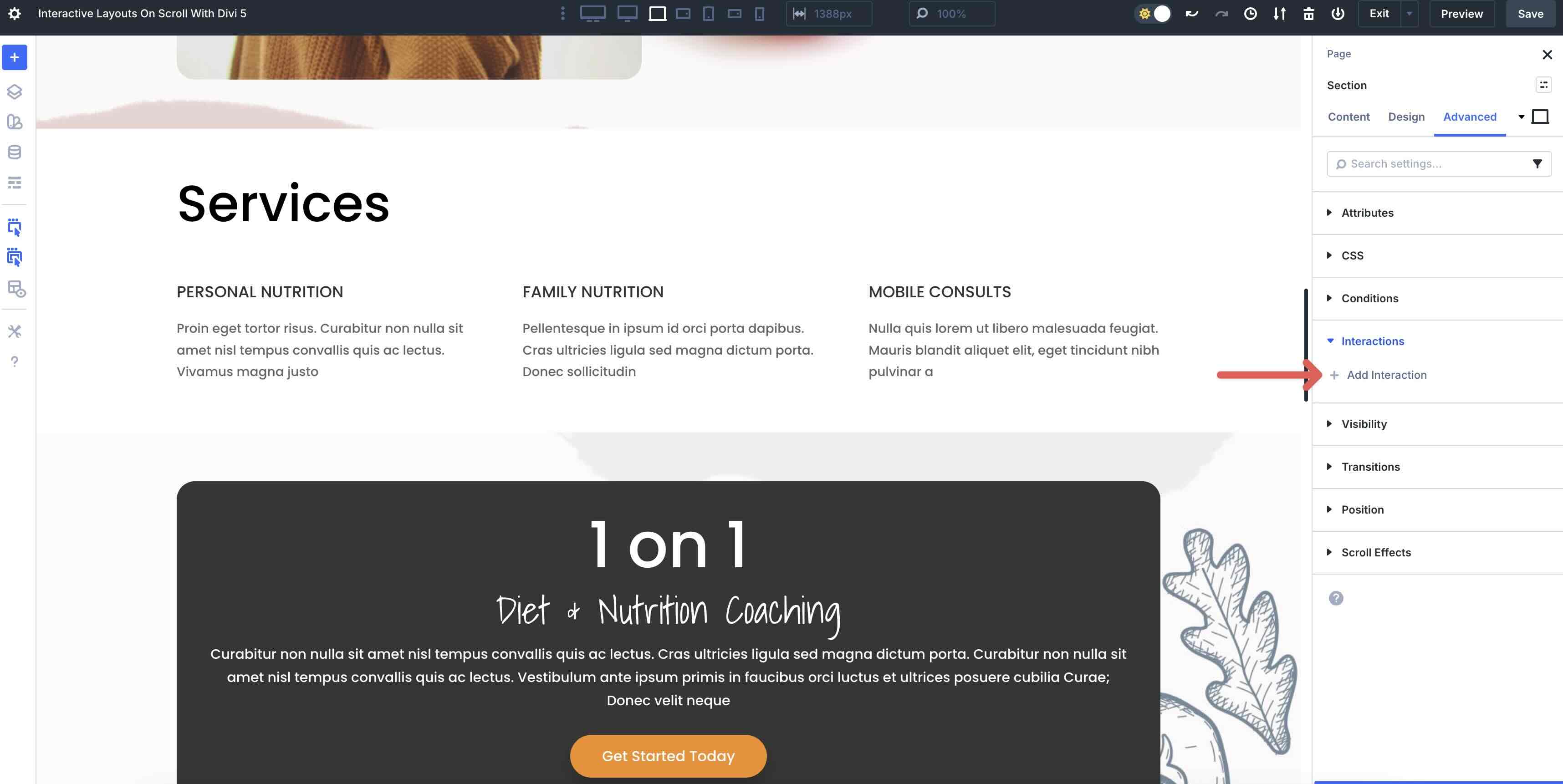 create new interaction