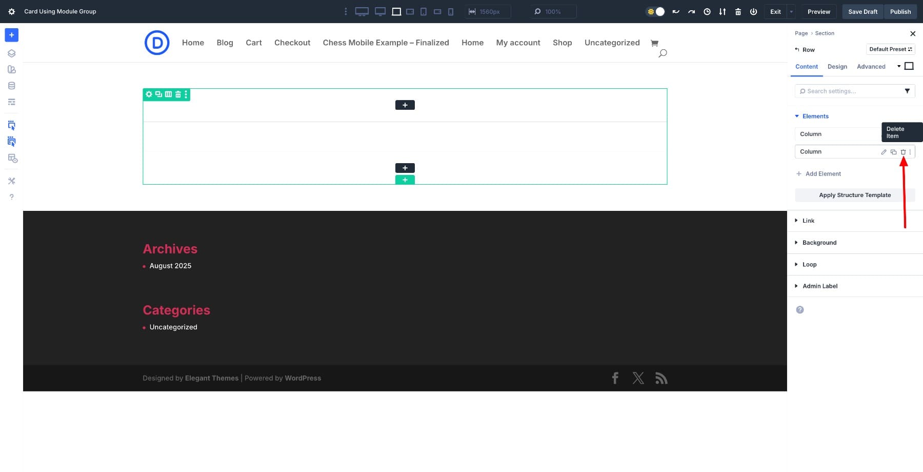 delete second column