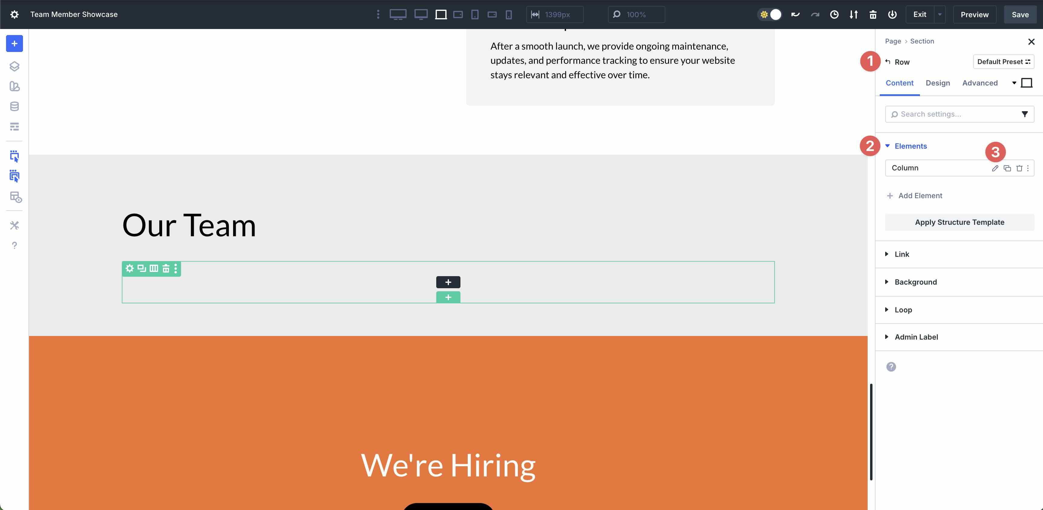 build a team directory using Loop Builder
