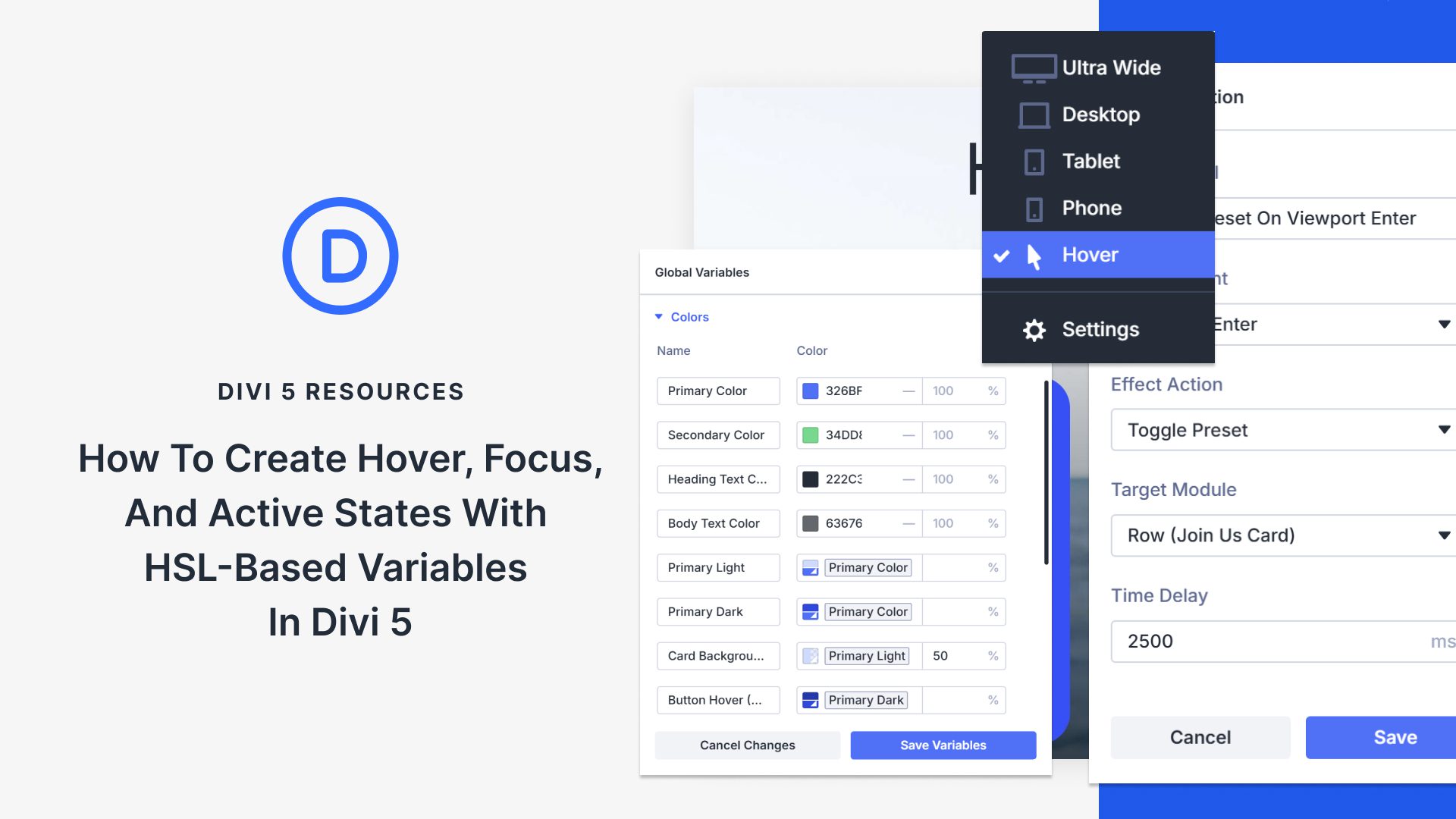 How To Create Hover, Focus, And Active States With HSL-Based Variables In Divi 5