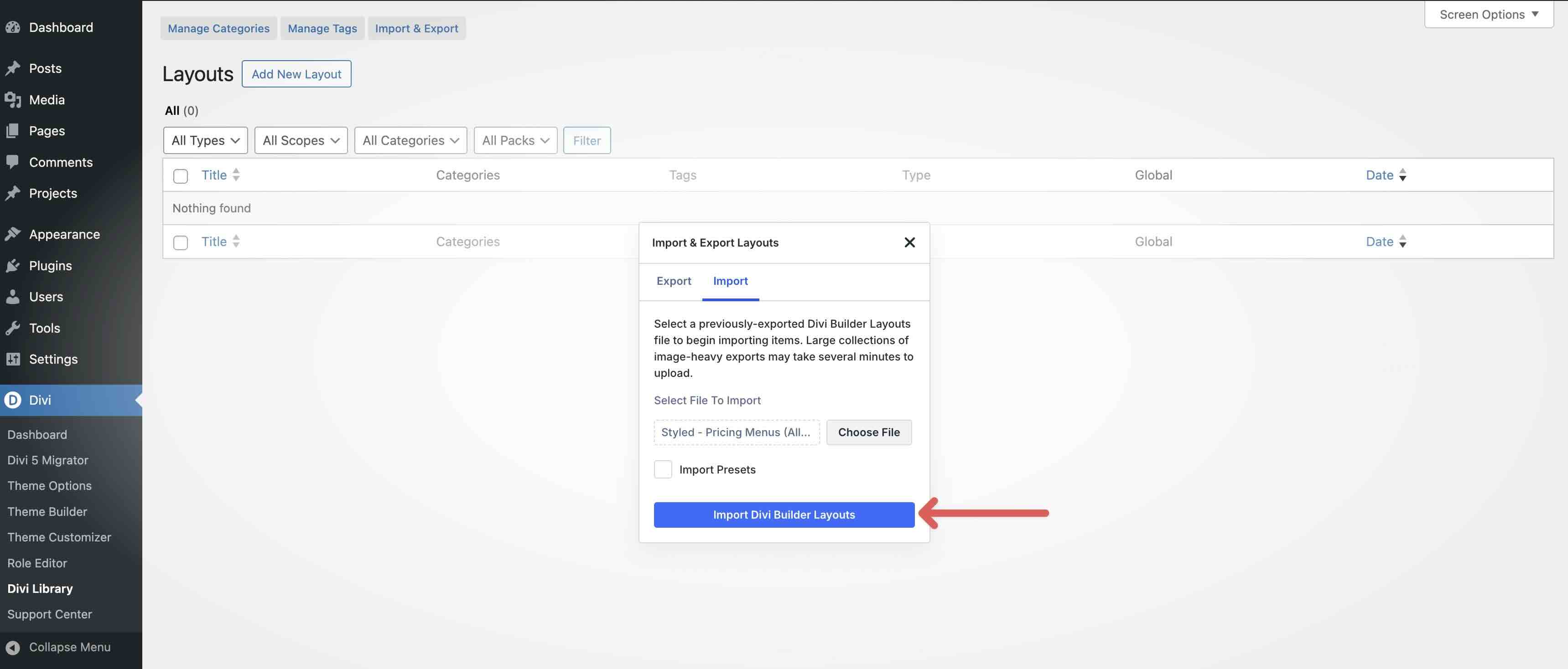 Pricing Menus For Divi 5