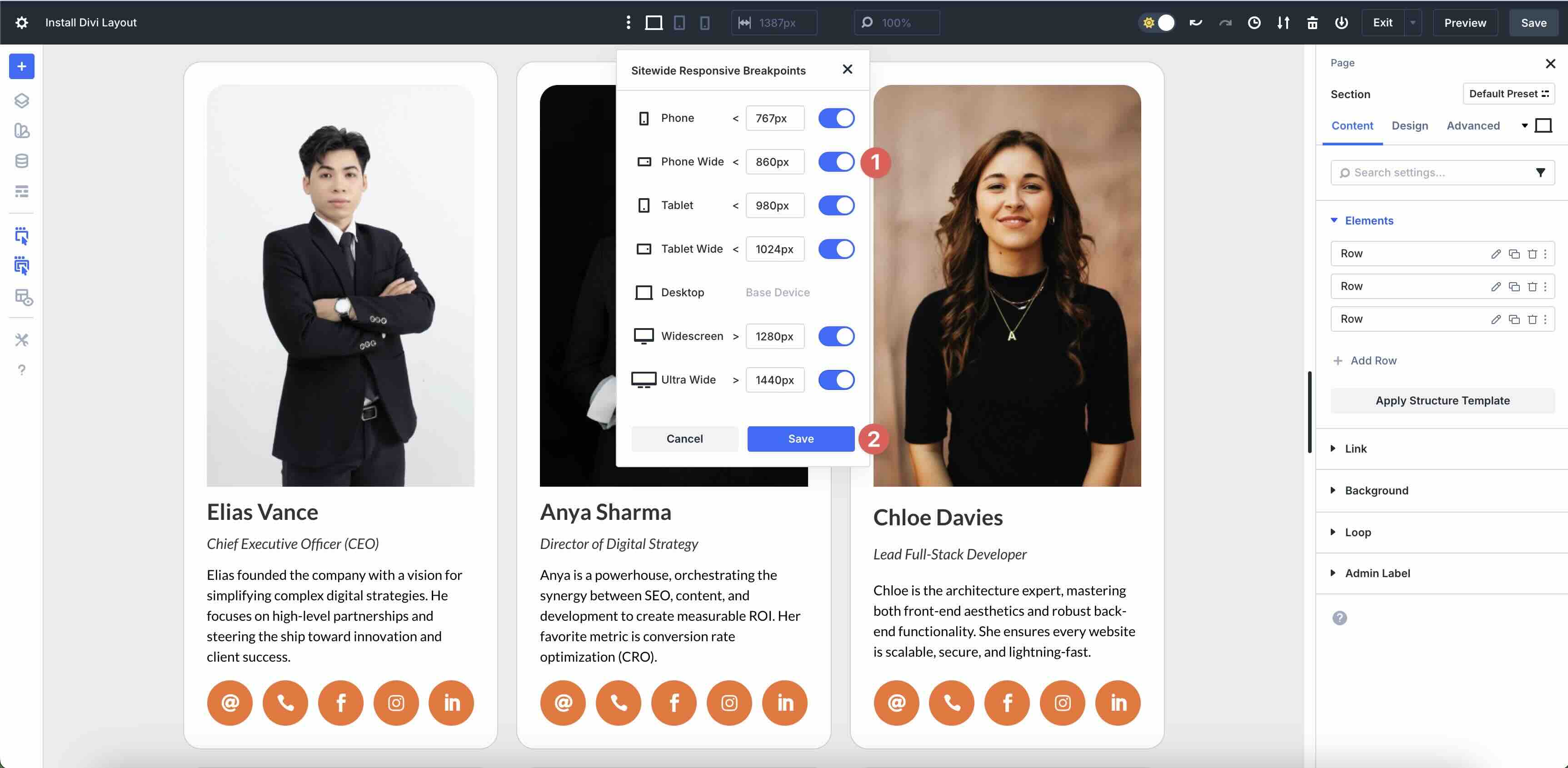 build a team directory using Loop Builder