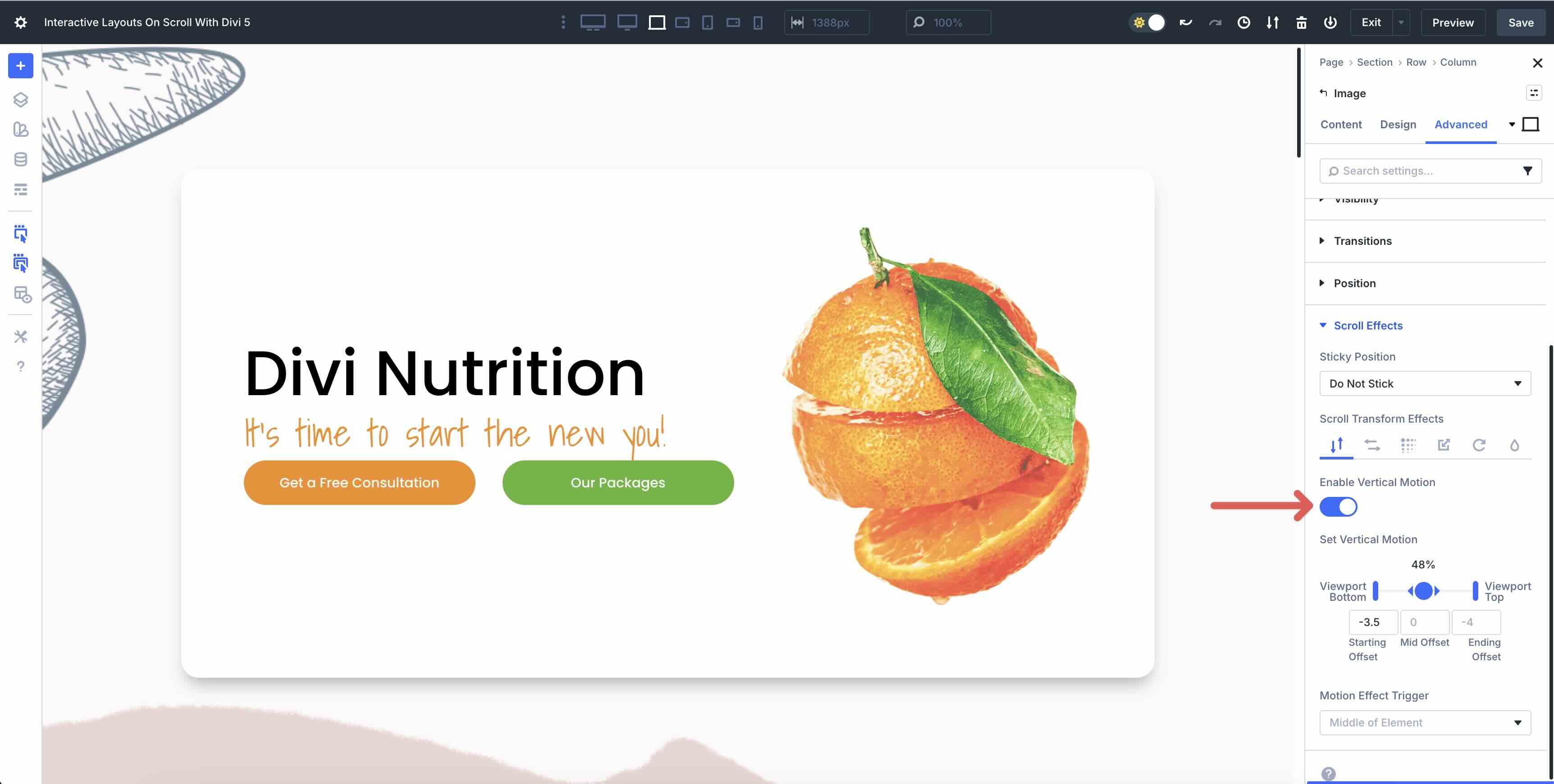 Divi 5 scroll effects