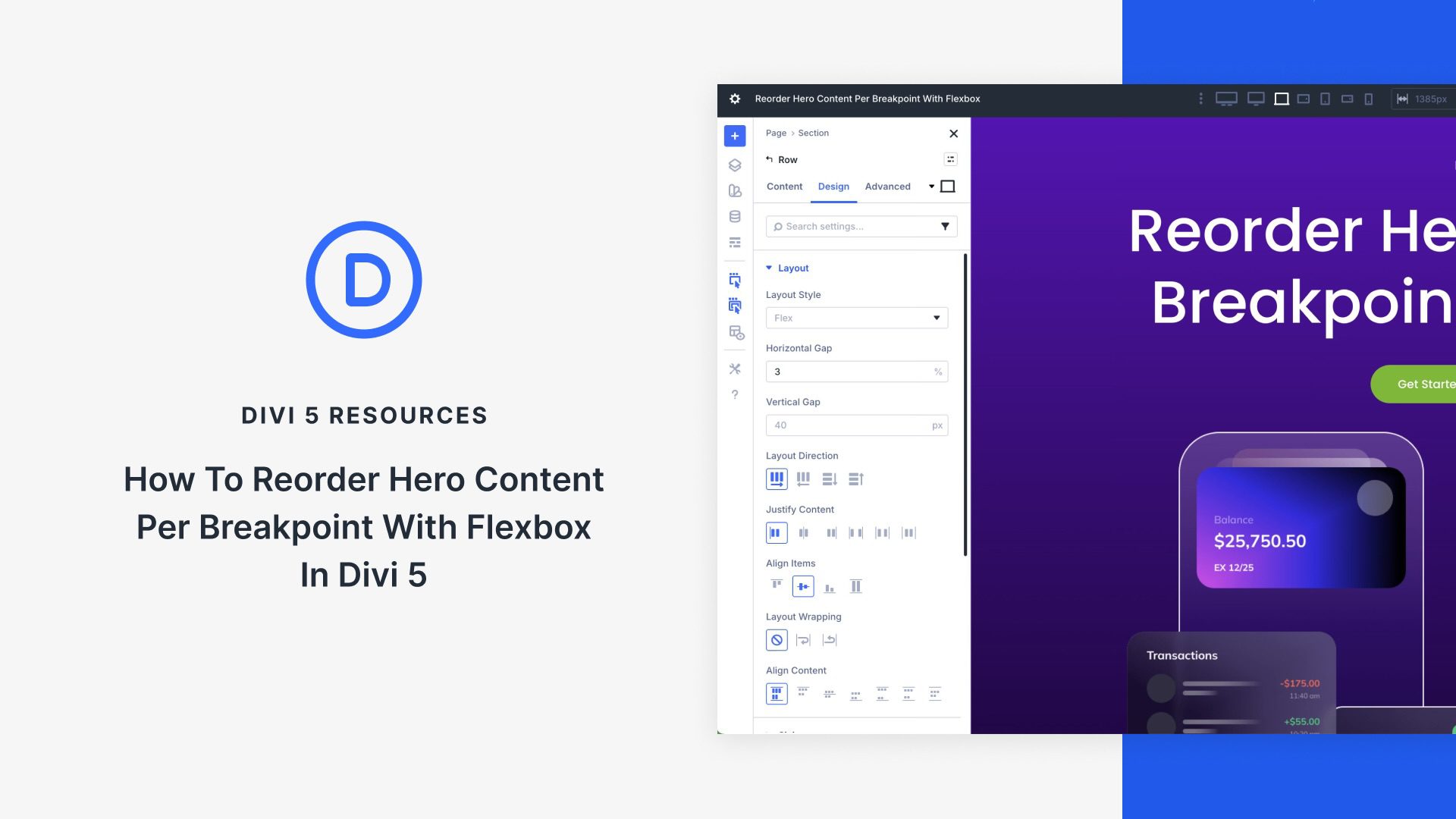 How To Reorder Hero Content Per Breakpoint With Flexbox In Divi 5