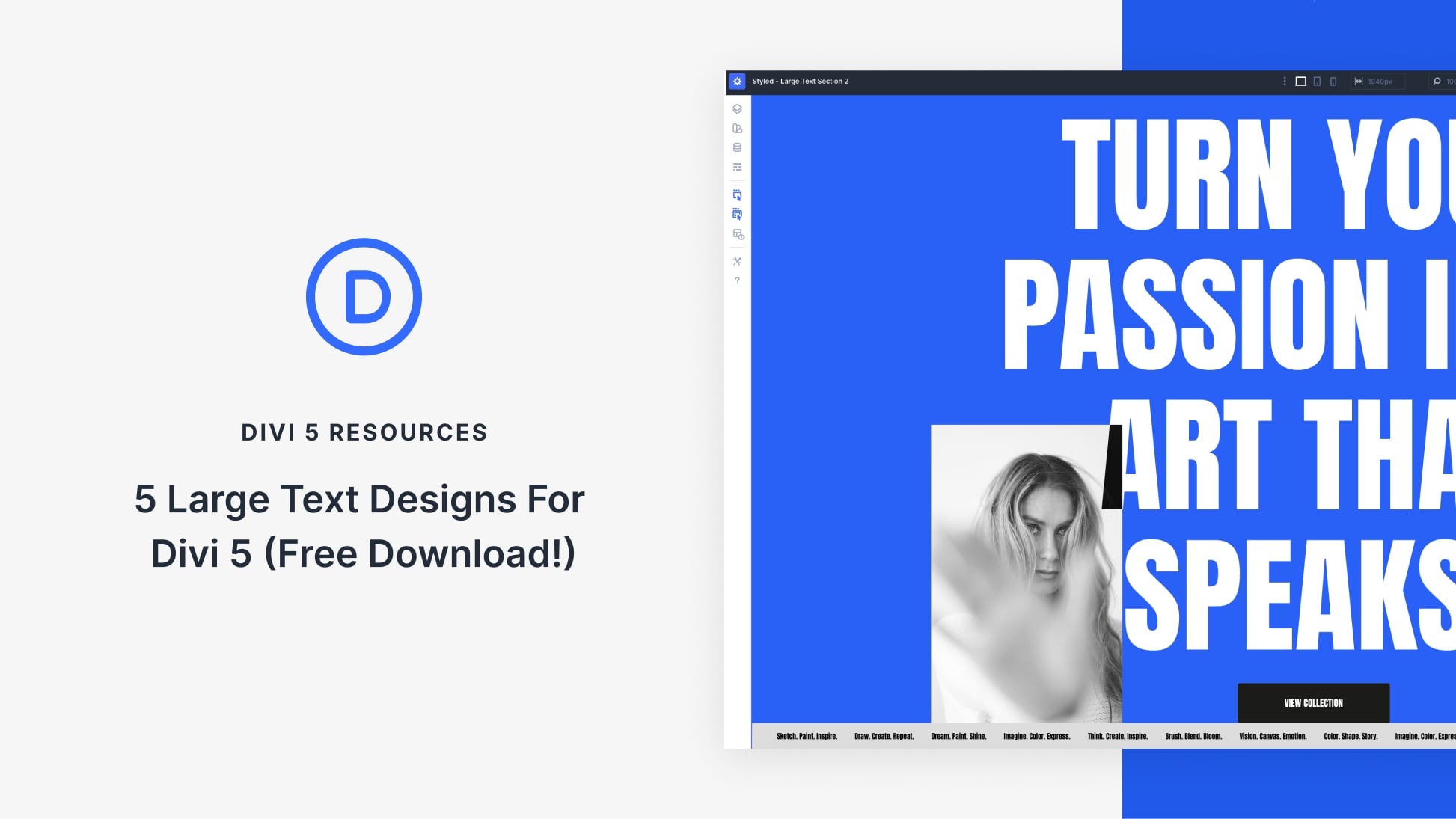 5 Large Text Designs For Divi 5 (Free Download!)