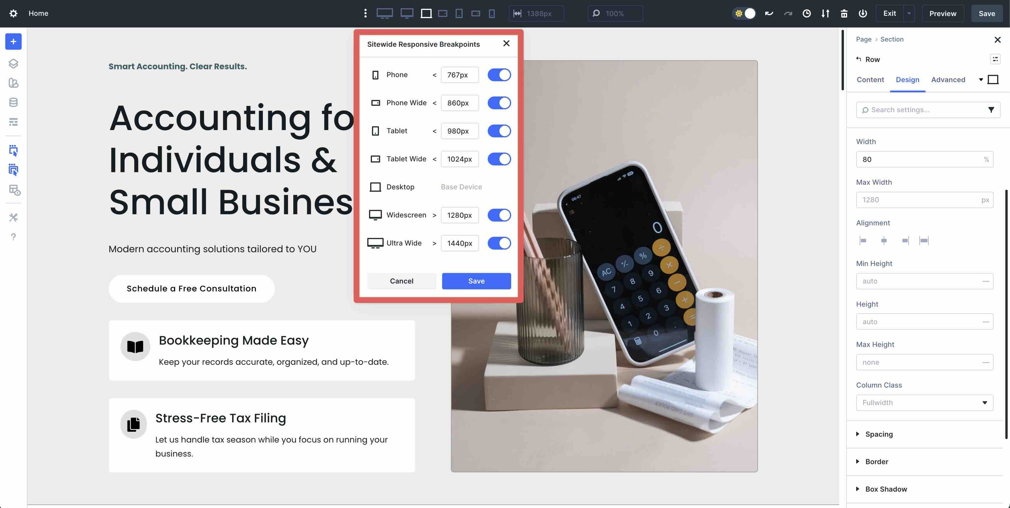 responsive breakpoints