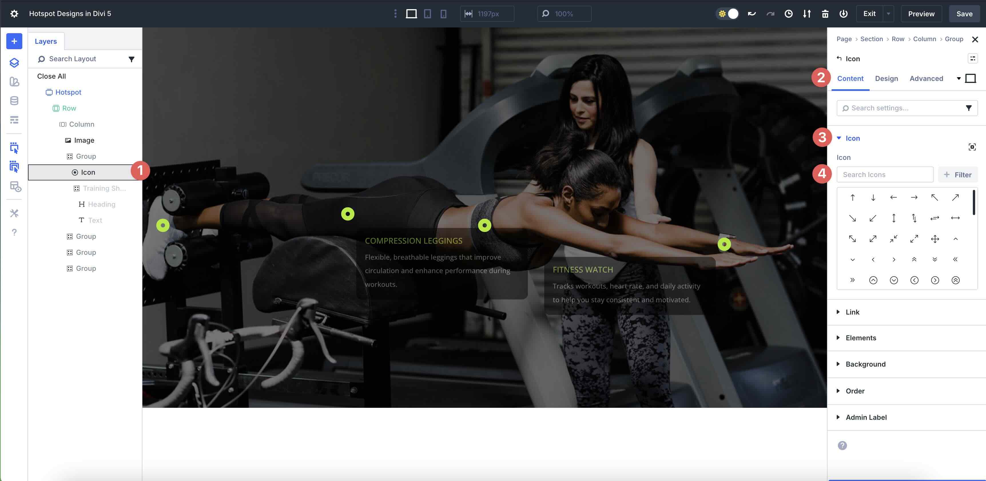 select an icon in Divi 5