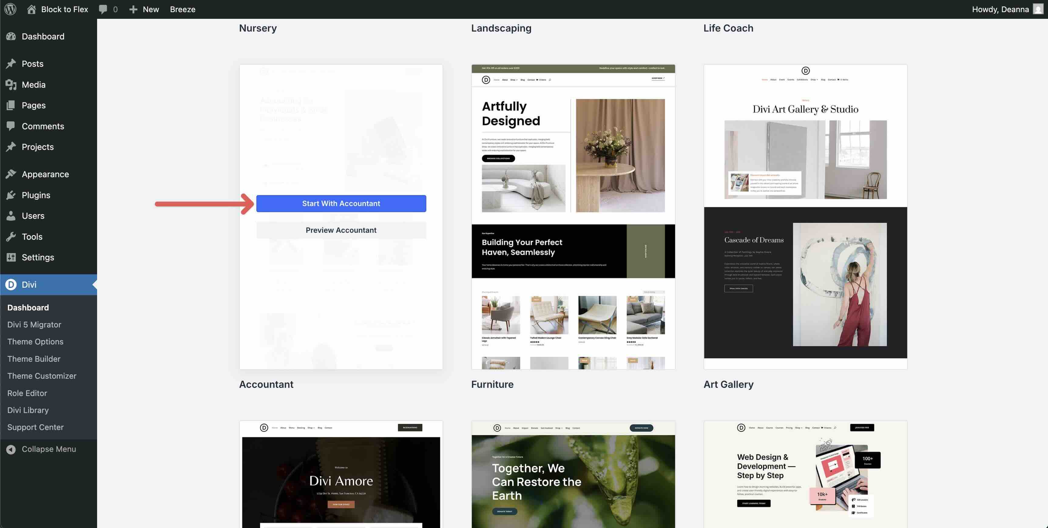 start with accountant