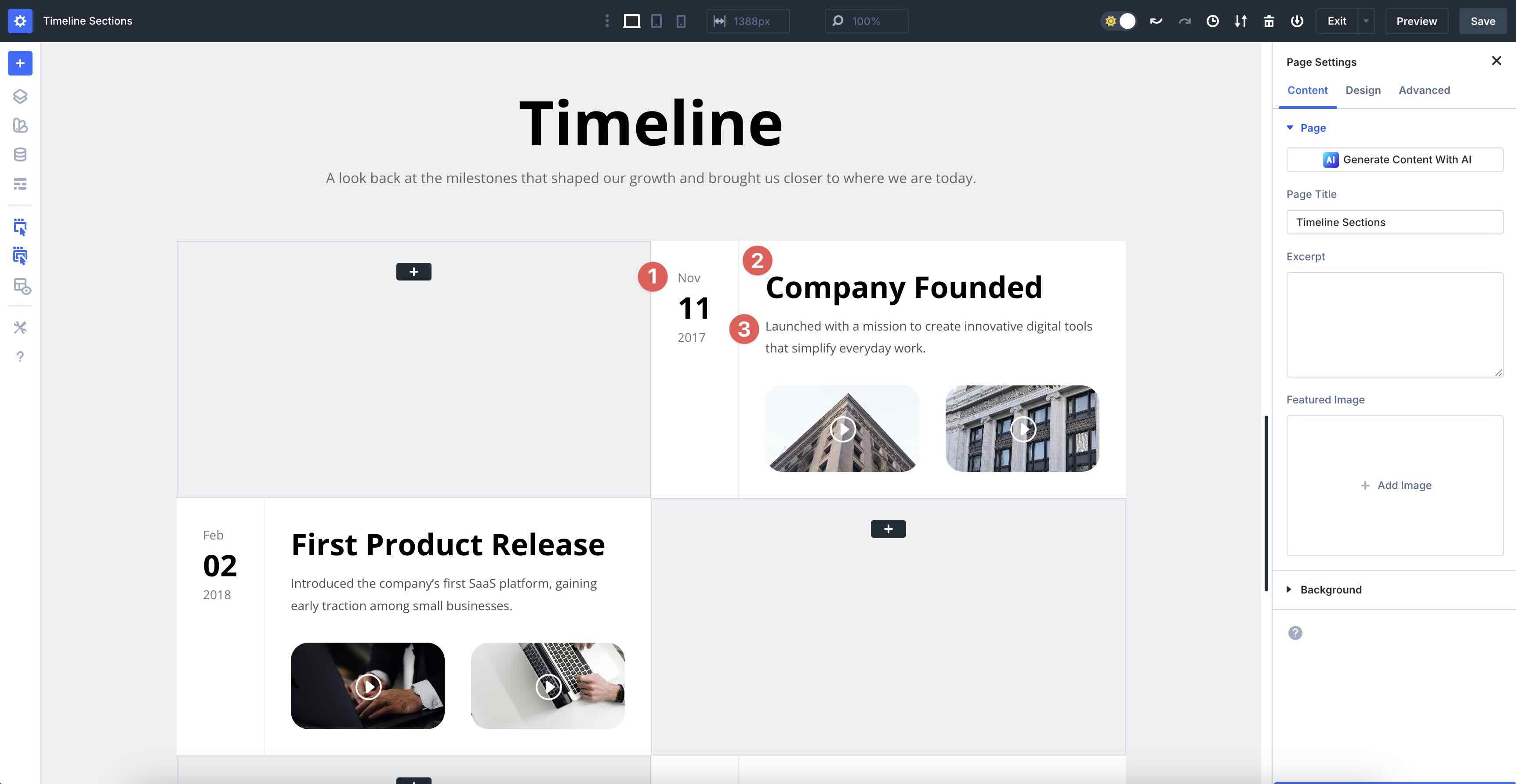 use dates and labels