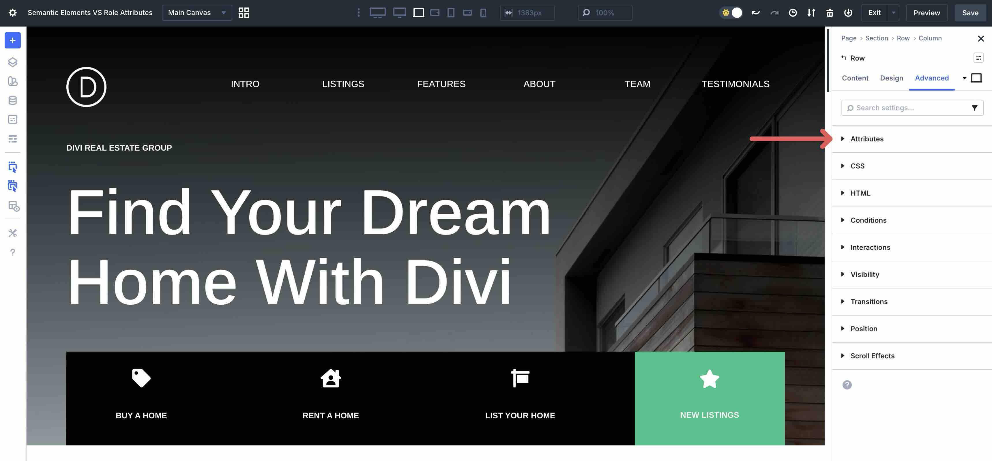 attributes option group