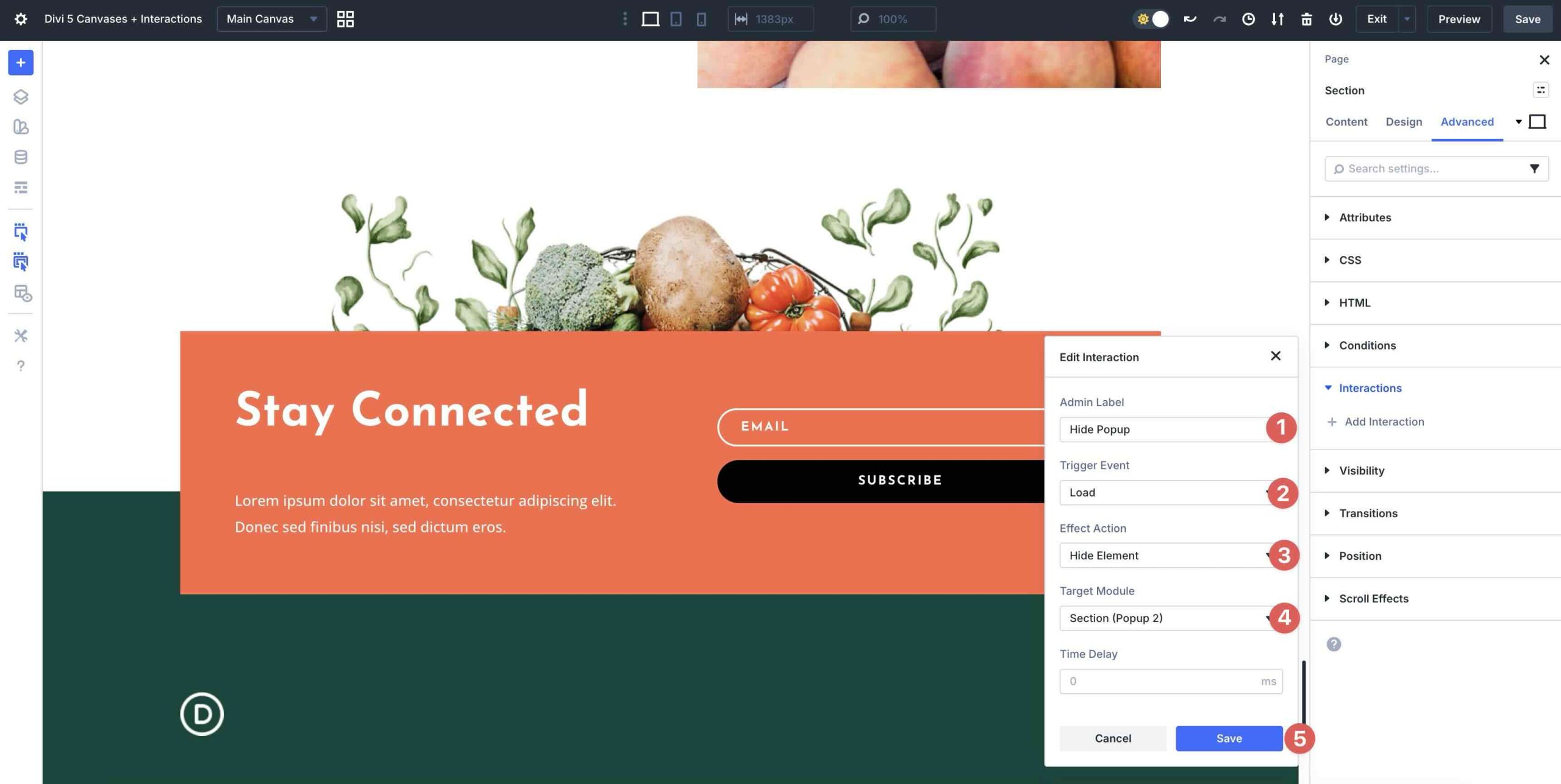 configure interaction
