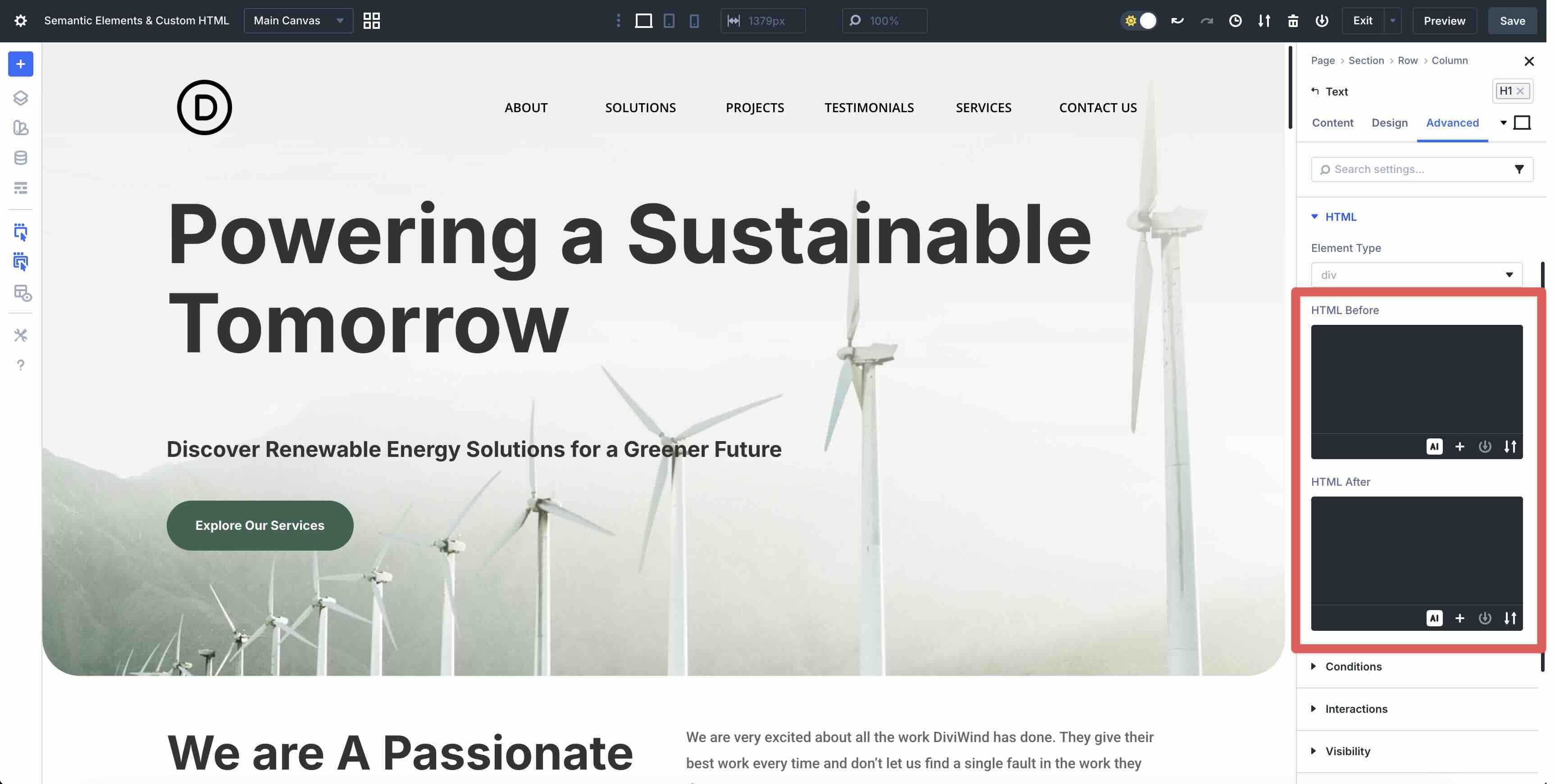 custom HTML wrappers