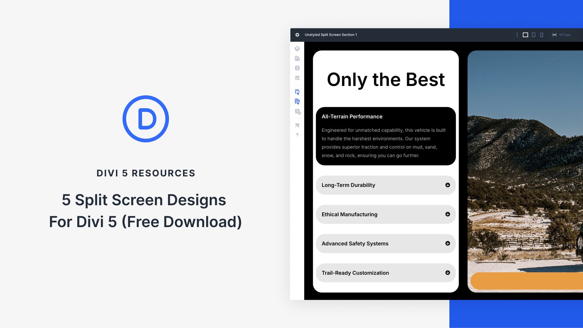 5 Split Screen Designs For Divi 5 (Free Download)