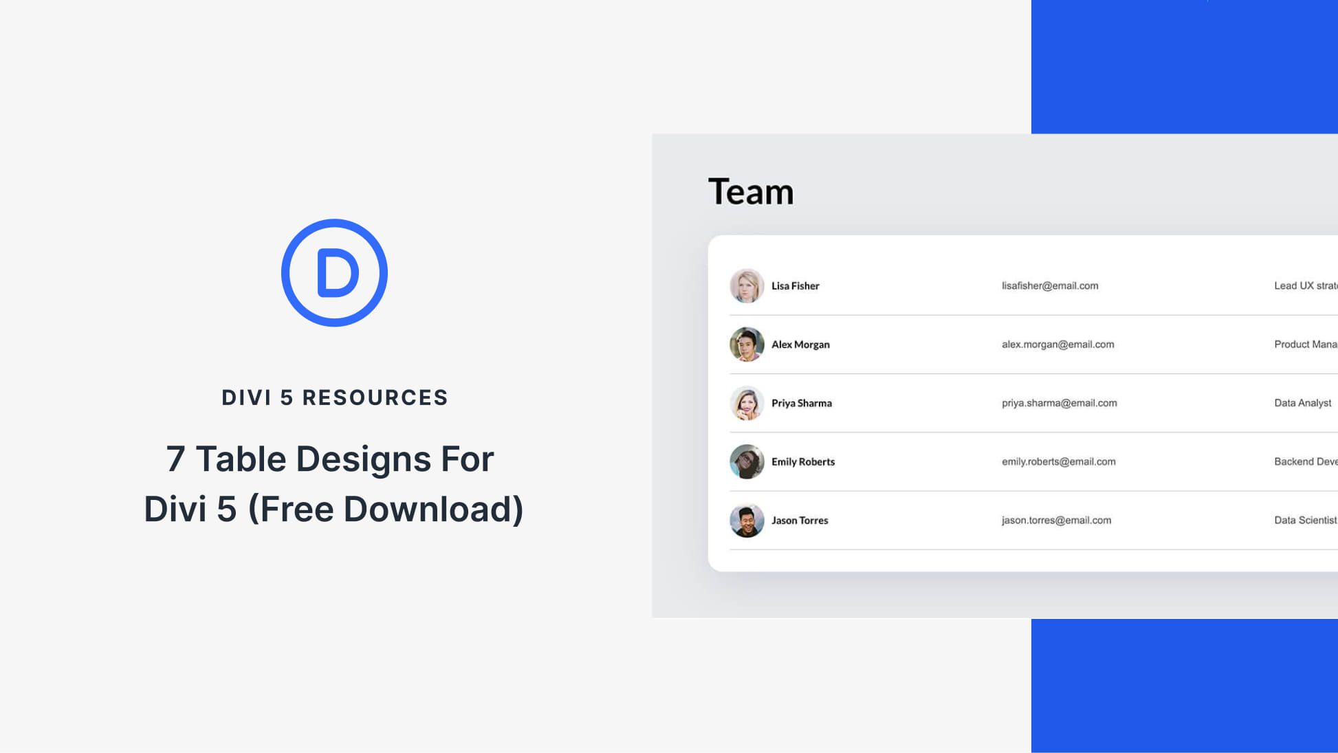 7 Table Designs For Divi 5 (Free Download!)