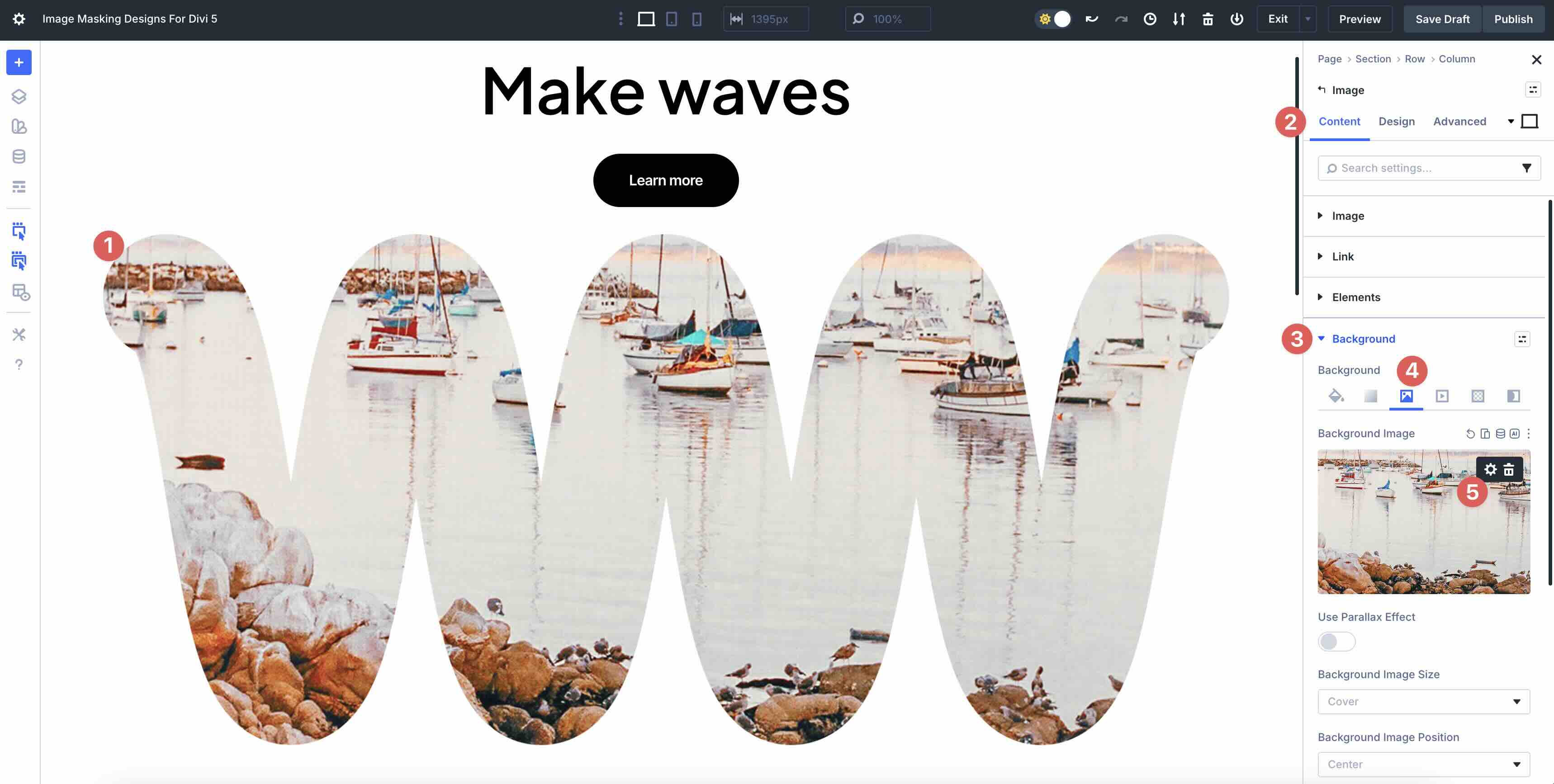 image masking designs for Divi 5