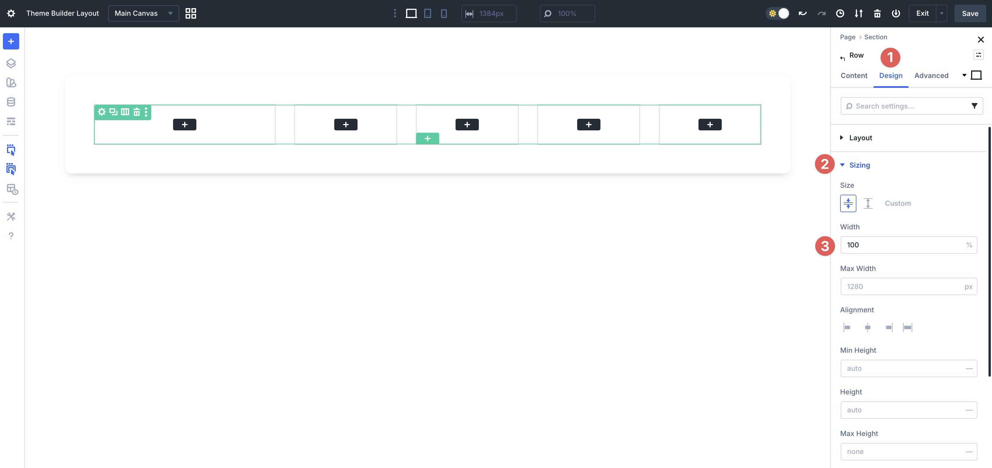 adjusting row width in Divi 5