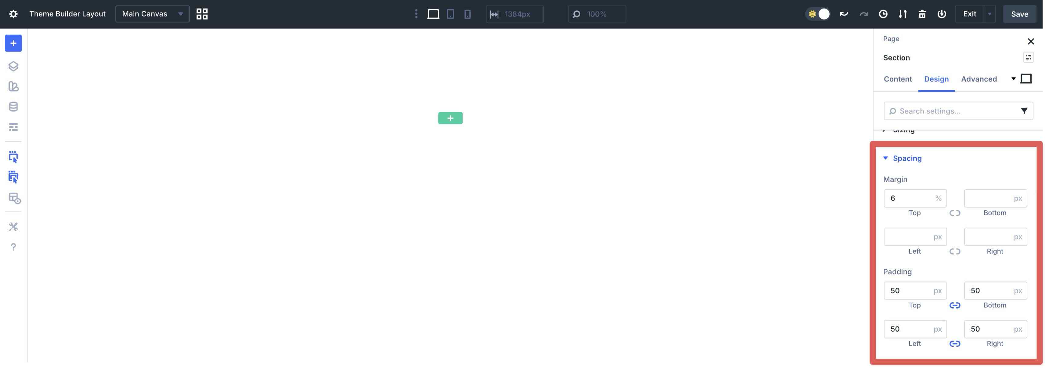 section spacing in Divi 5