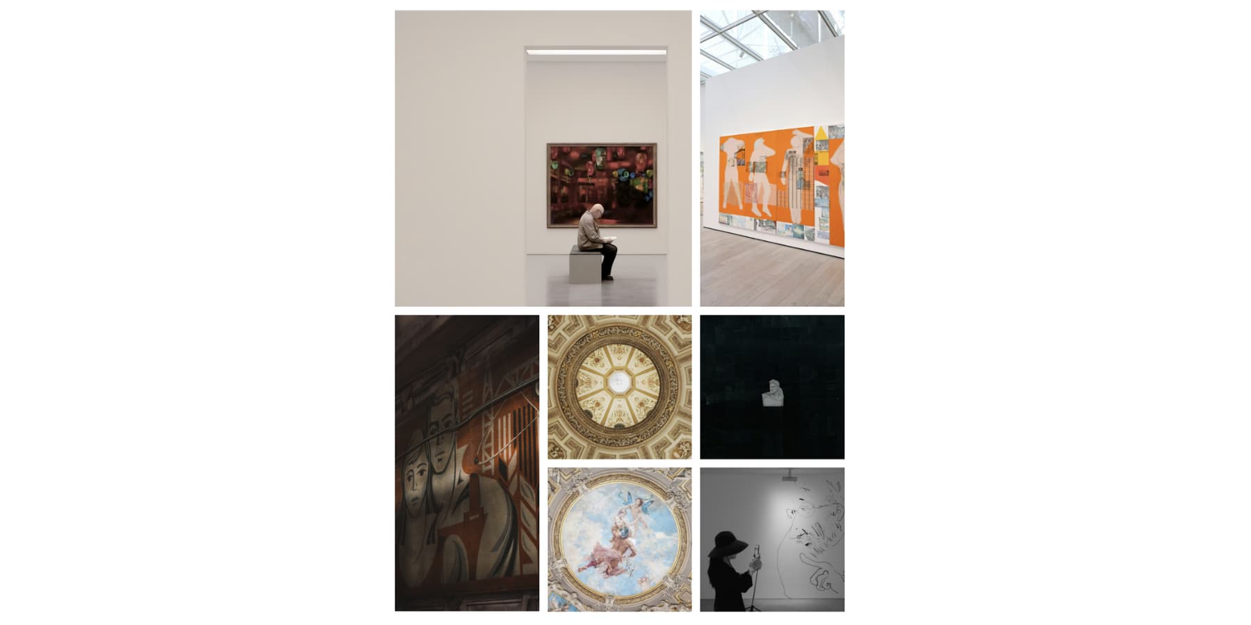 A screenshot how the Asymmetrical Gallery in practice in Divi 5