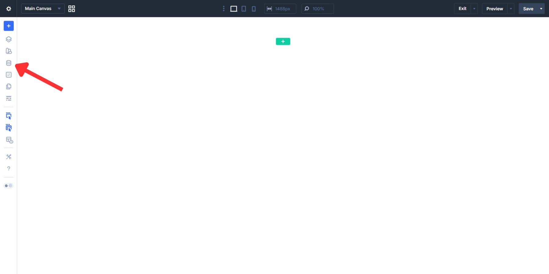 A screenshot of the variable manager icon in the sidebar