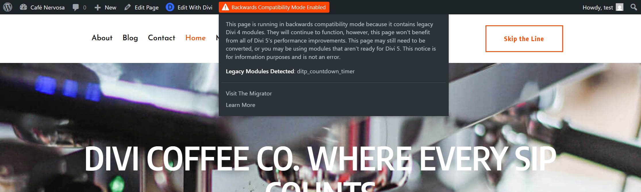 Backwards Compatibility Mode Enabled Dialog Notice