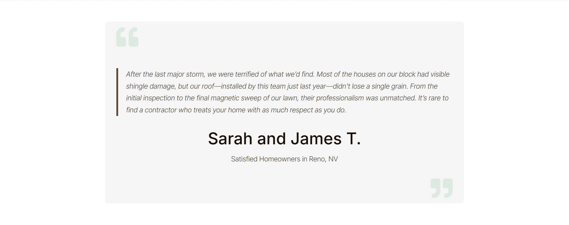 Final Testimonial Section