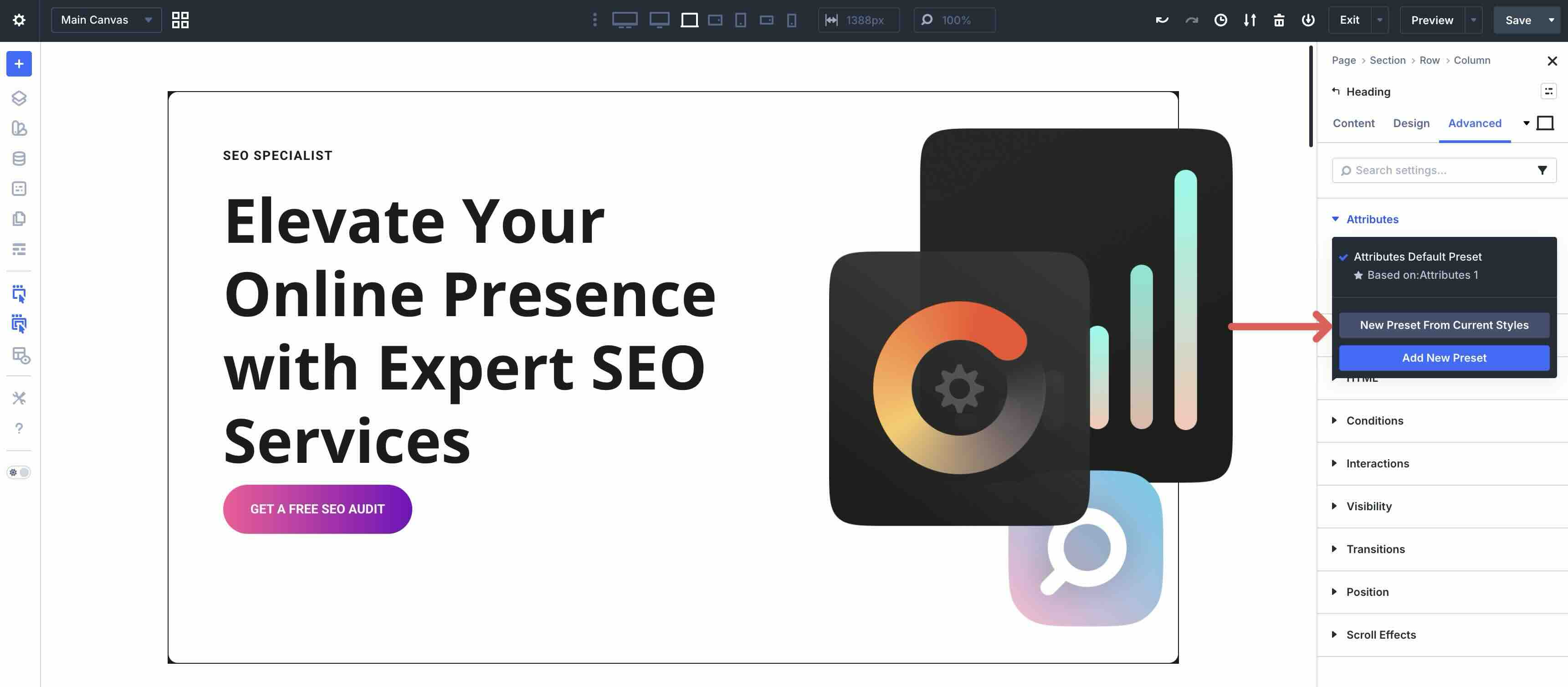 create an option group preset