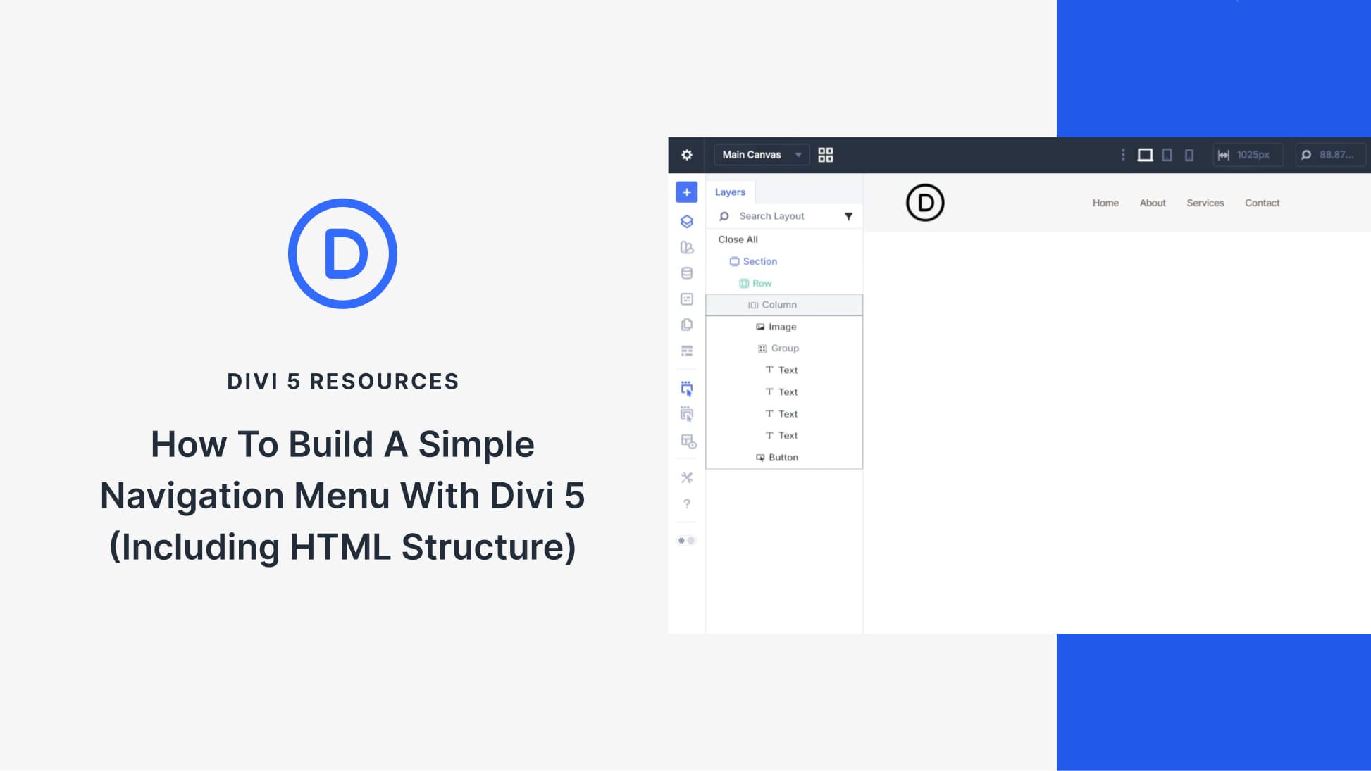 How To Build A Simple Navigation Menu With Divi 5 (Including HTML Structure)
