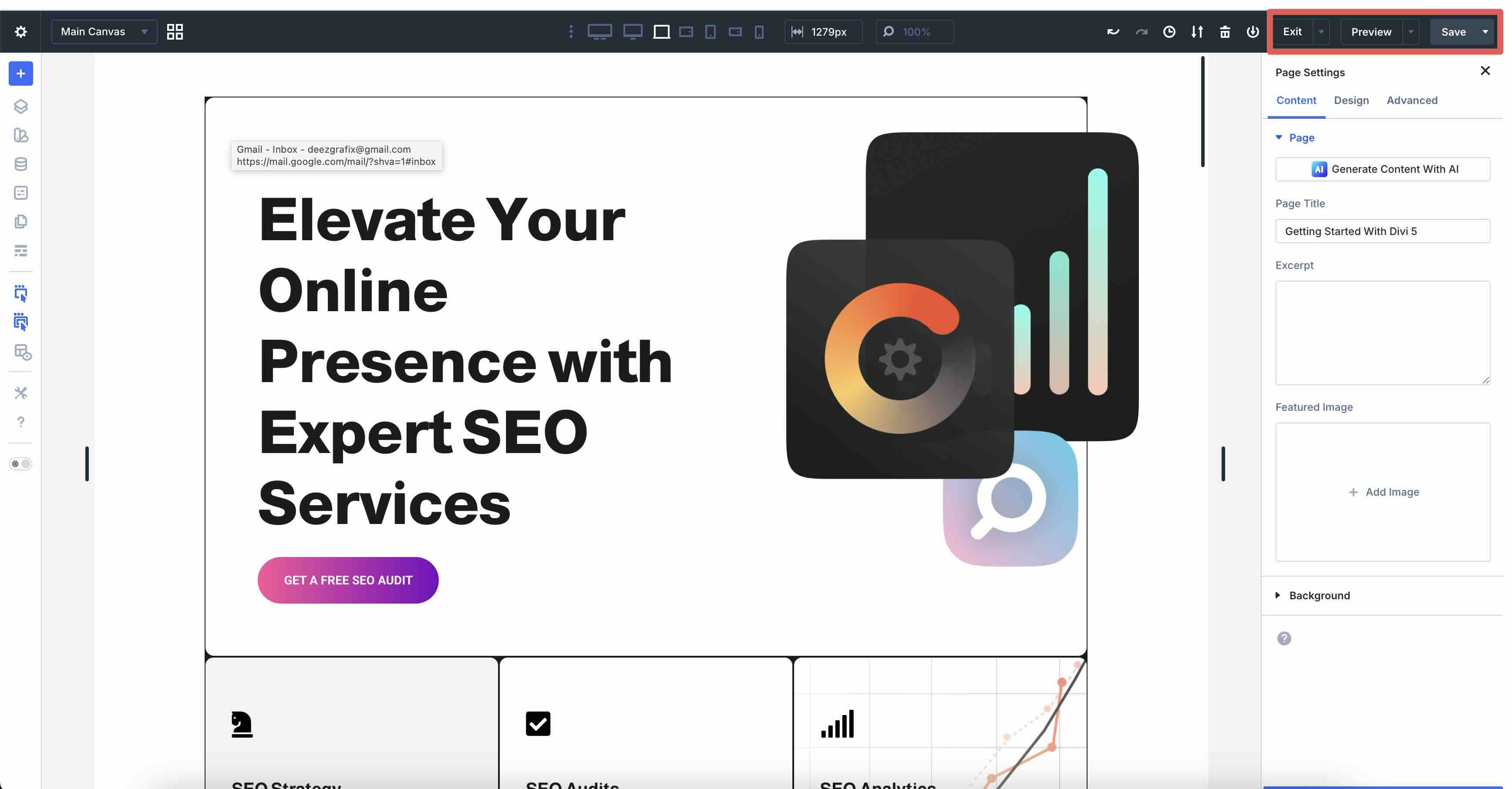 exit preview and save