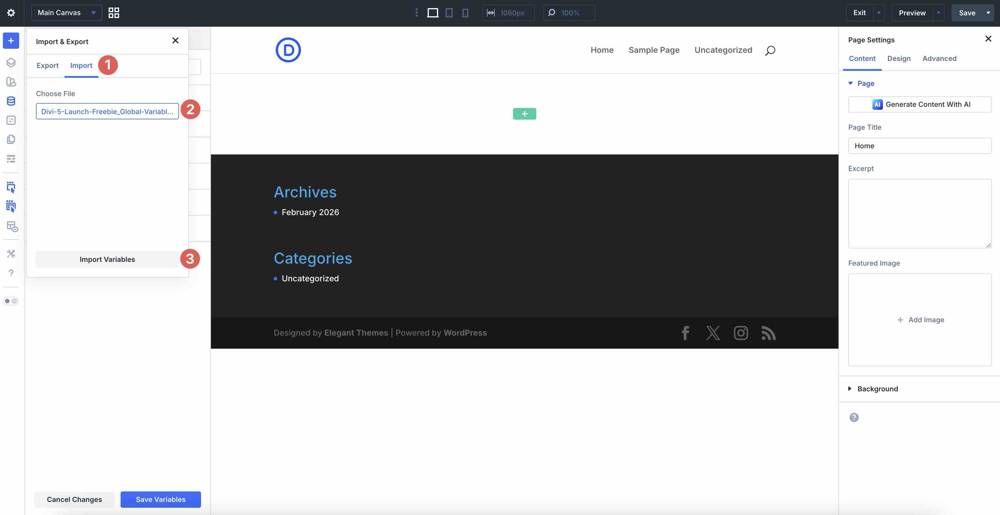 import global variables