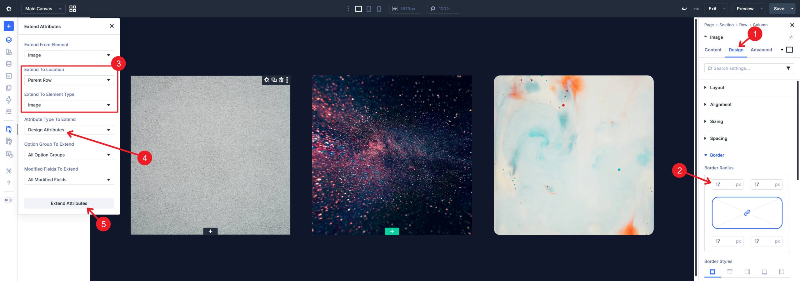 Apply border radius to images and extend design attributes to other images