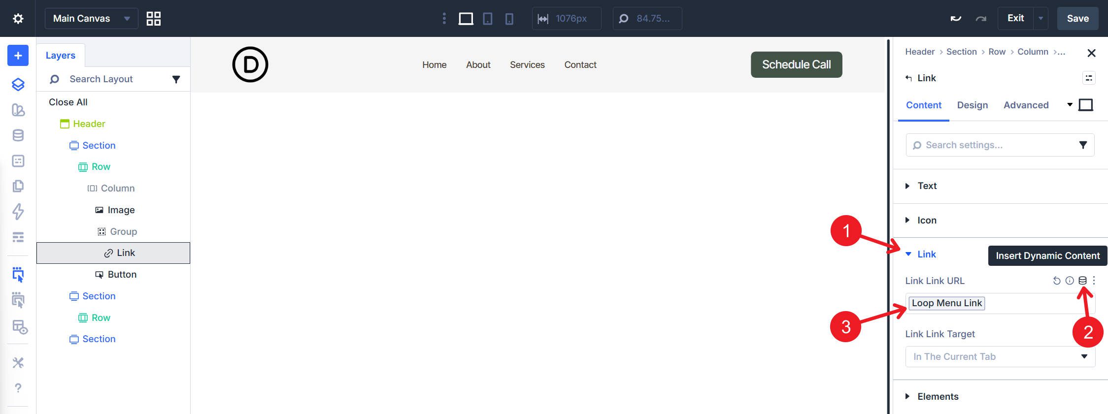 Flat Nav Link Link Dynamic Data to Menu Link