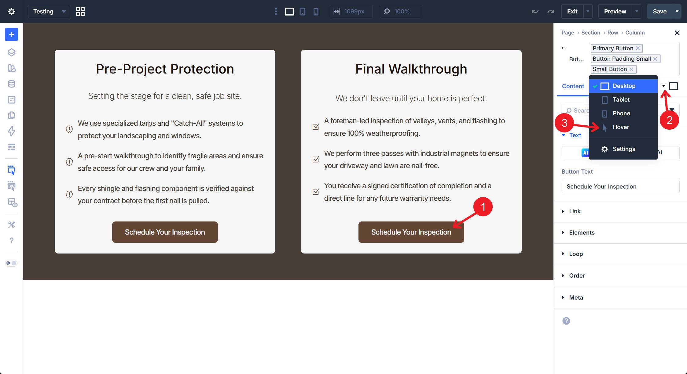 How to access Hover Styles from the UI settings panel in Divi 5