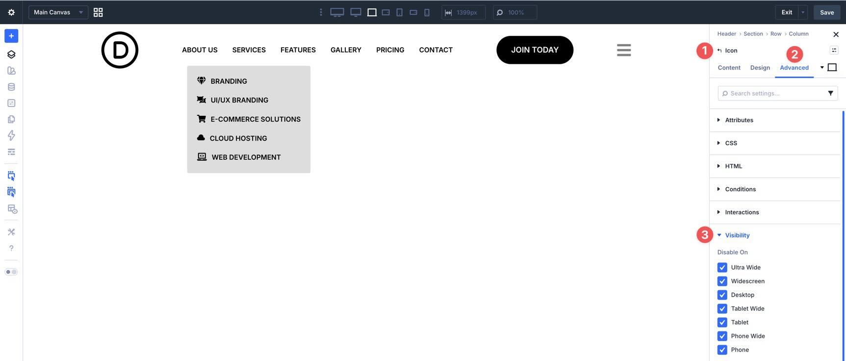 creating an interaction on an Icon module