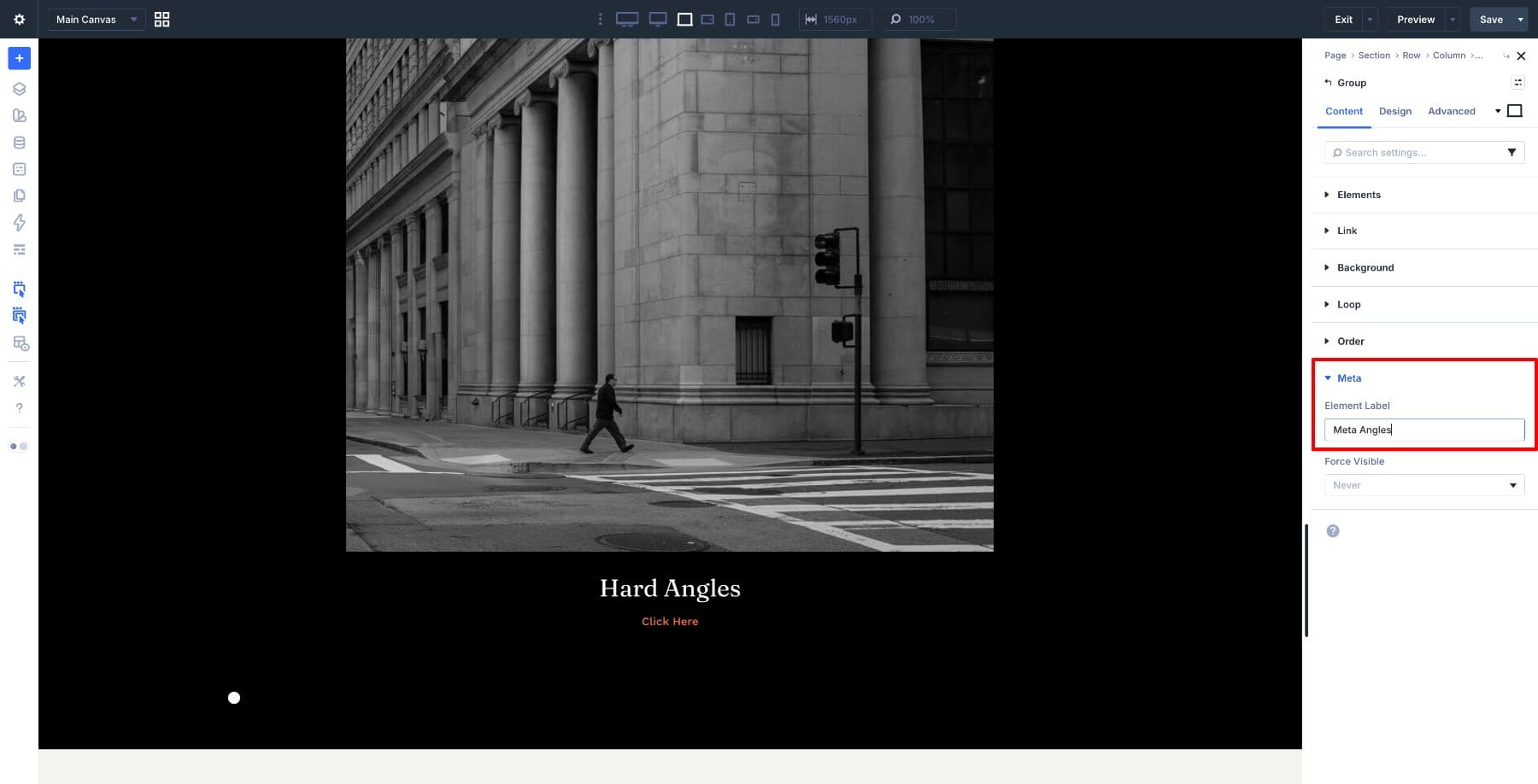 Element Label setting in Divi 5