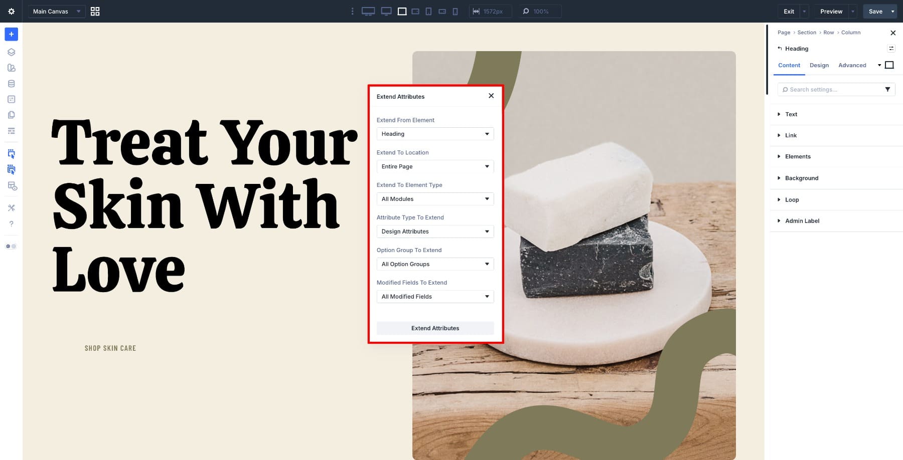 Extend Attributes panel in Divi 5