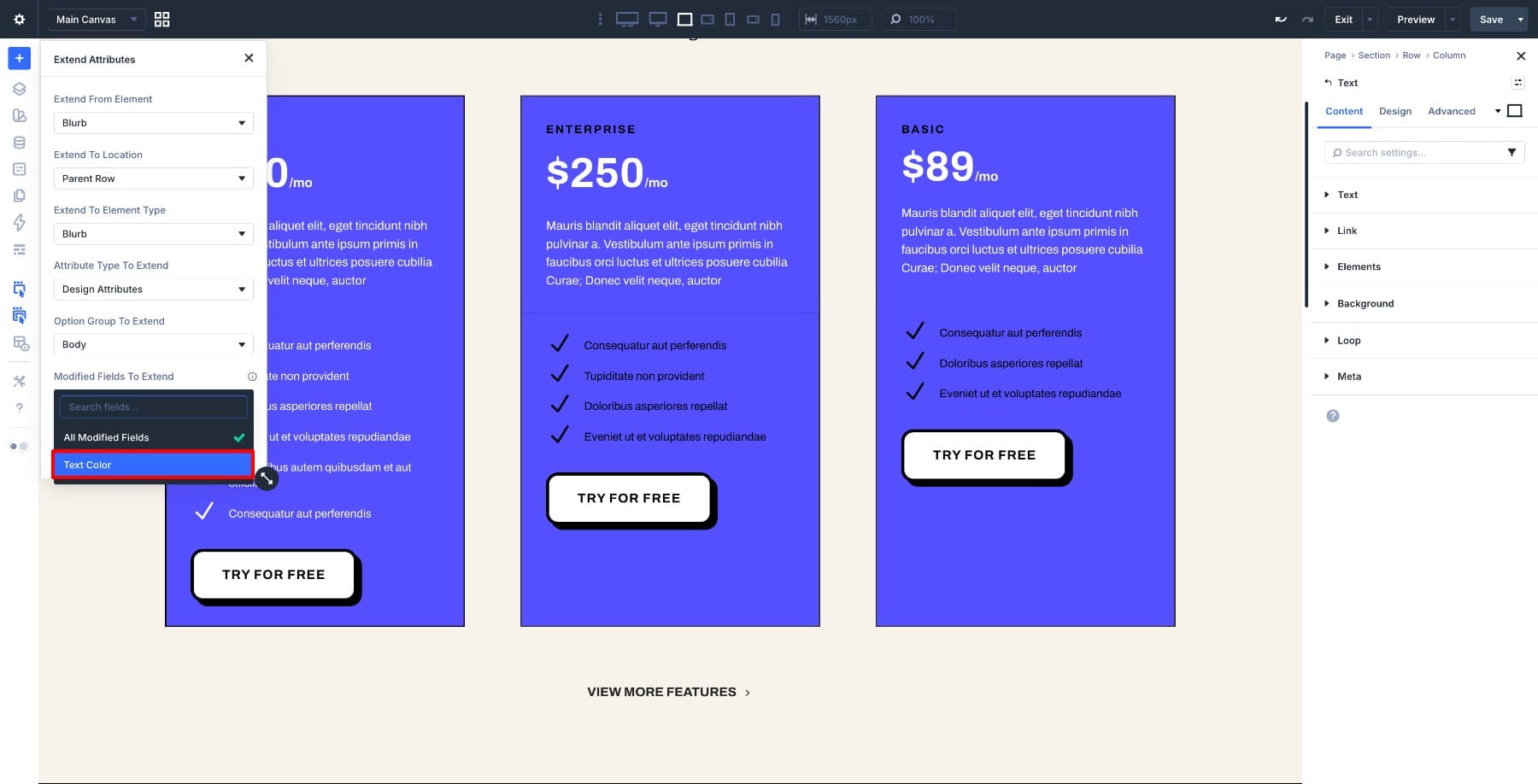 Extend a single modified field in Divi 5