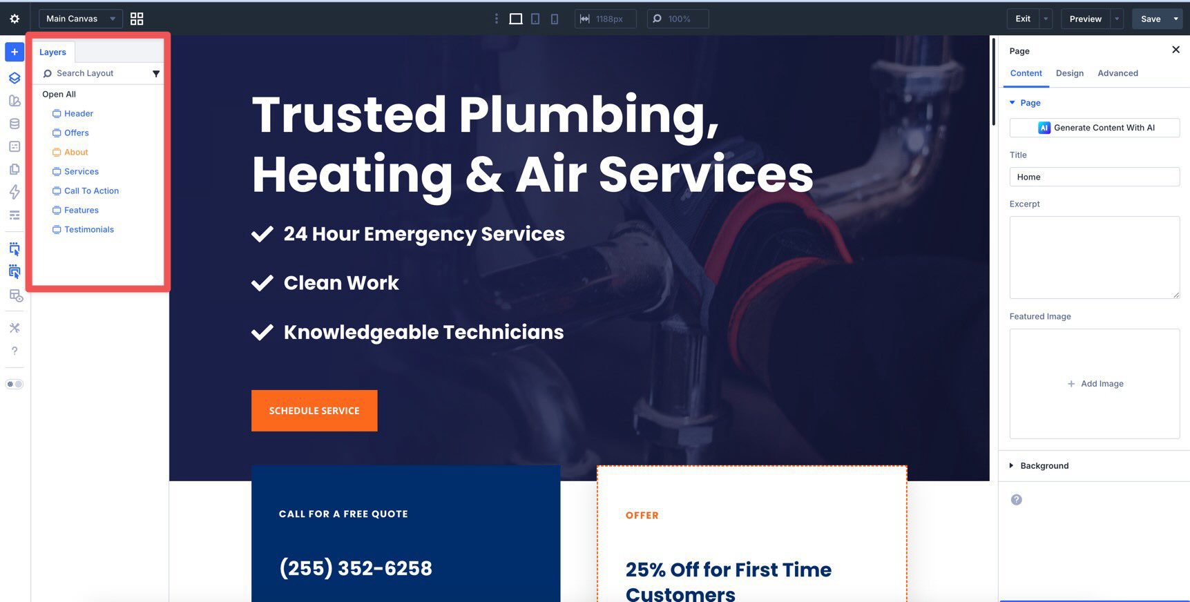 hidden theme builder templates in the Visual Builder