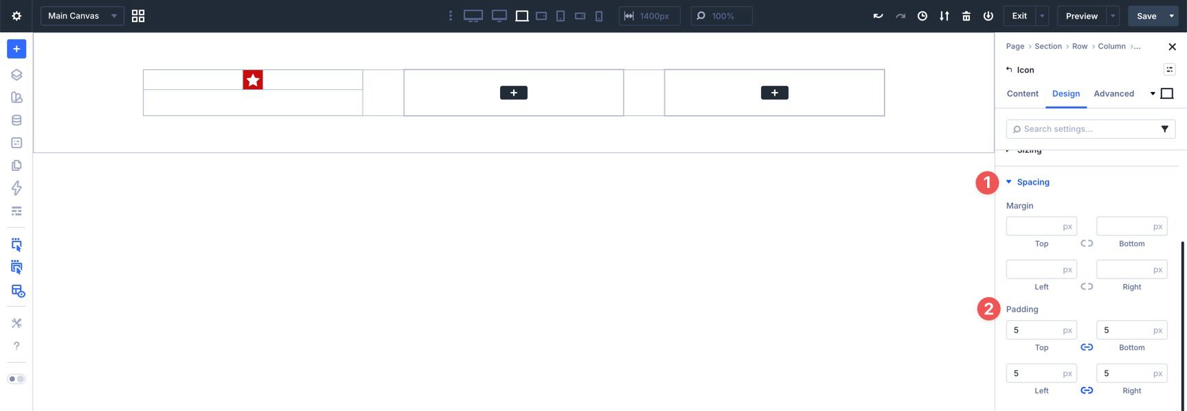 Icon padding in Divi 5