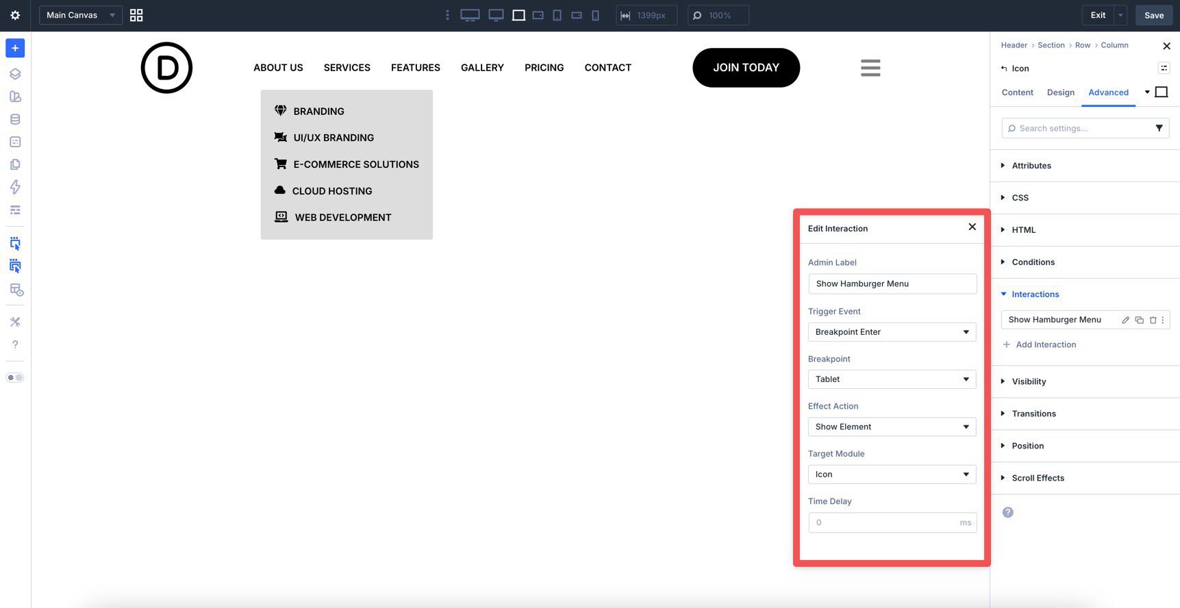 creative reveal interactions in Divi 5