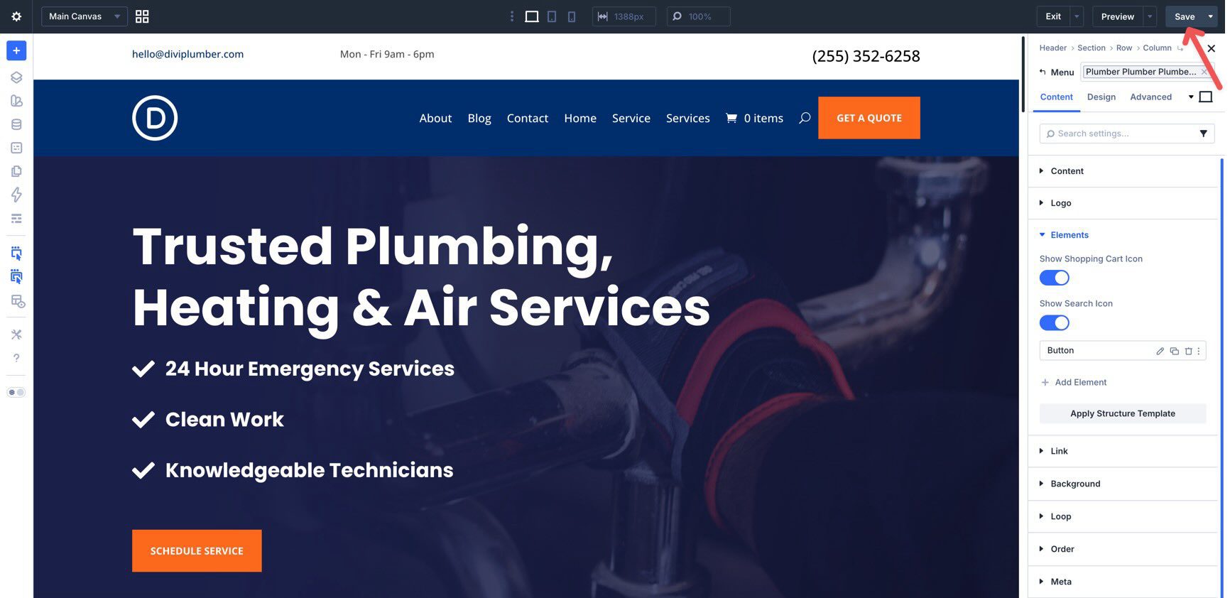 save layouts in Divi 5