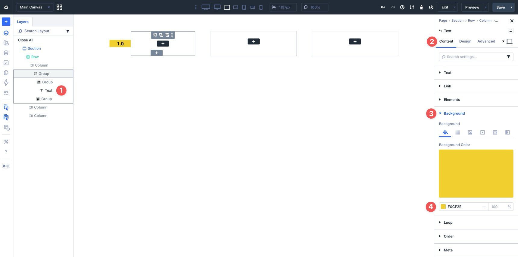 Setting a background color in Divi 5