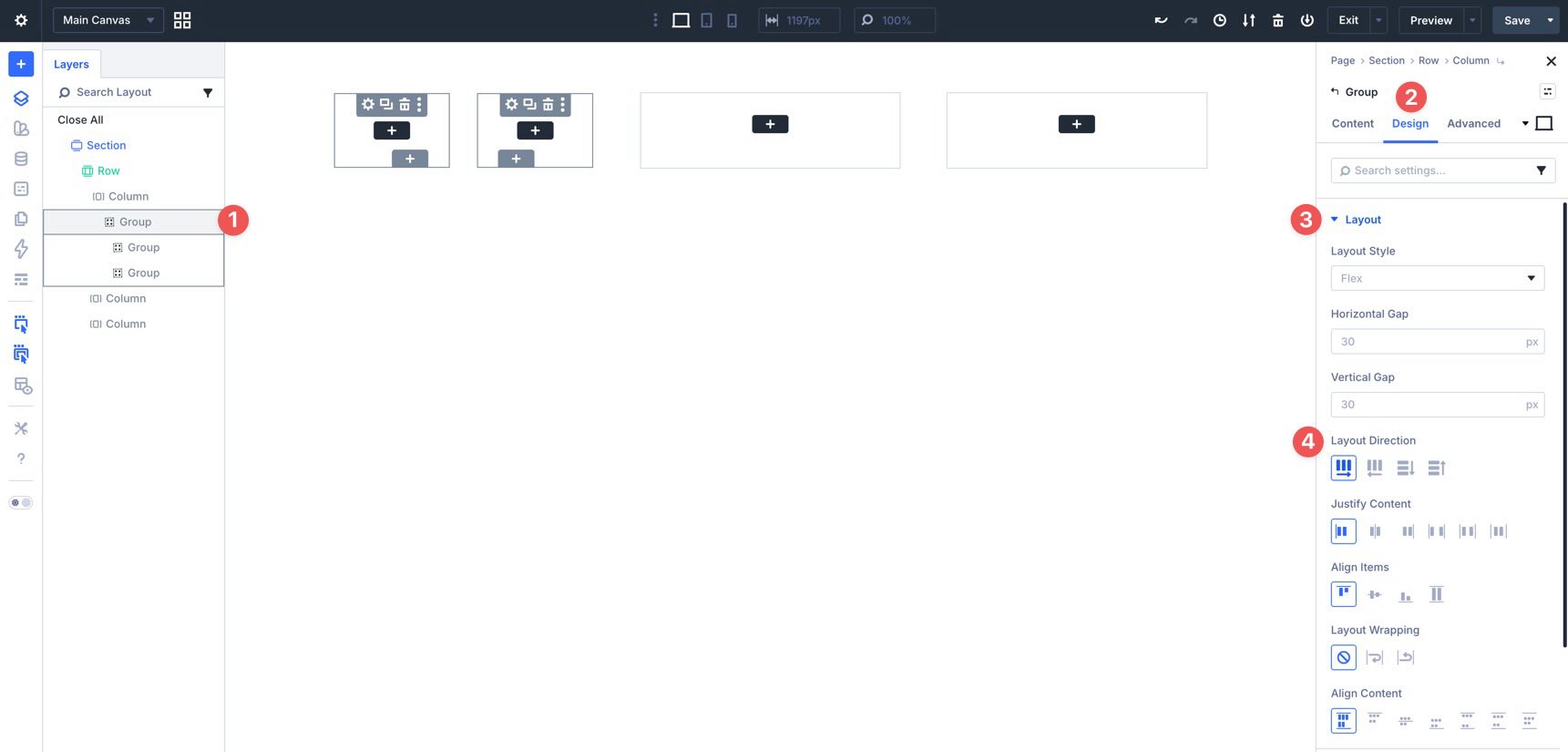 Setting layout direction in Divi 5
