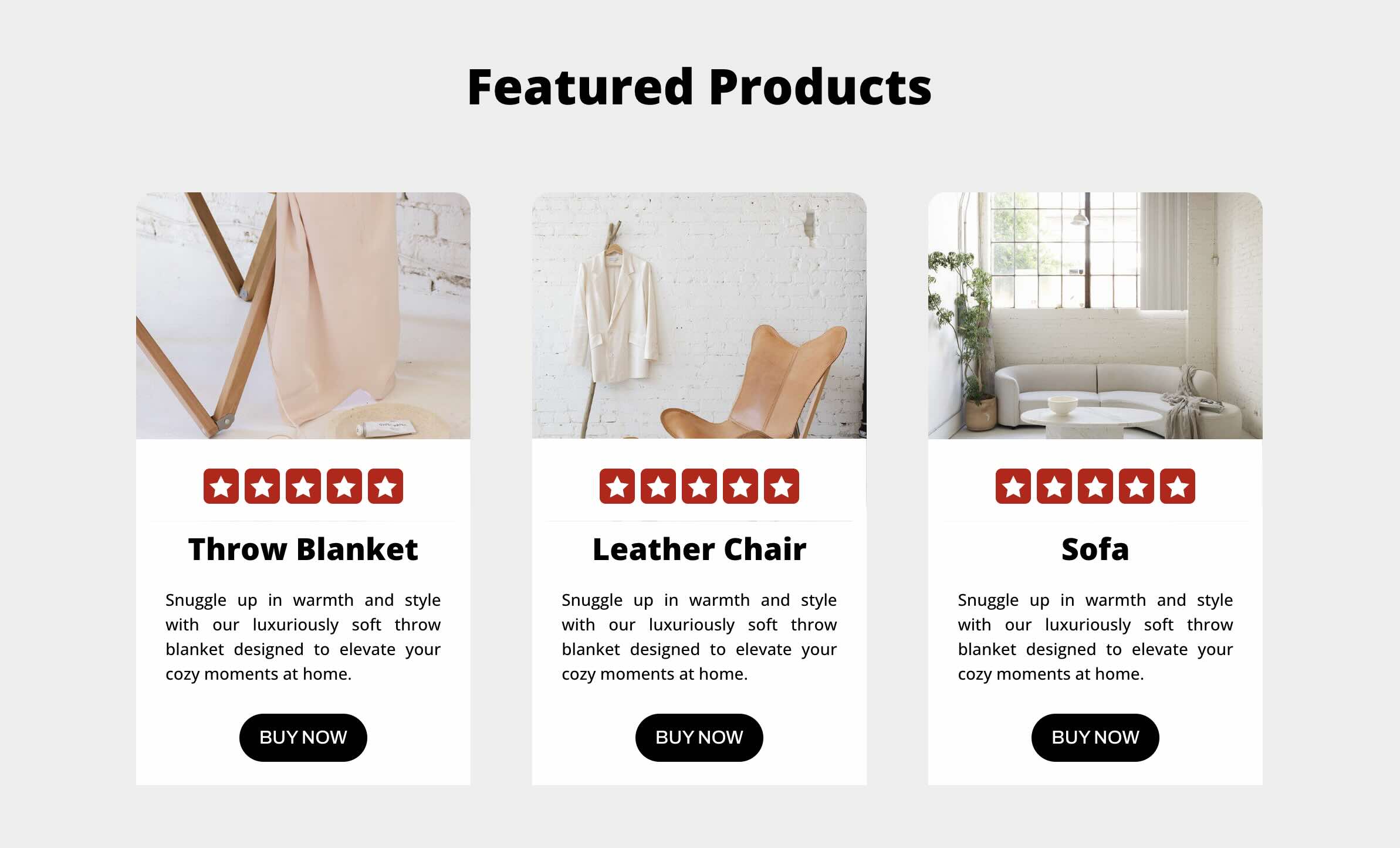 Basic star rating module example in Divi 5