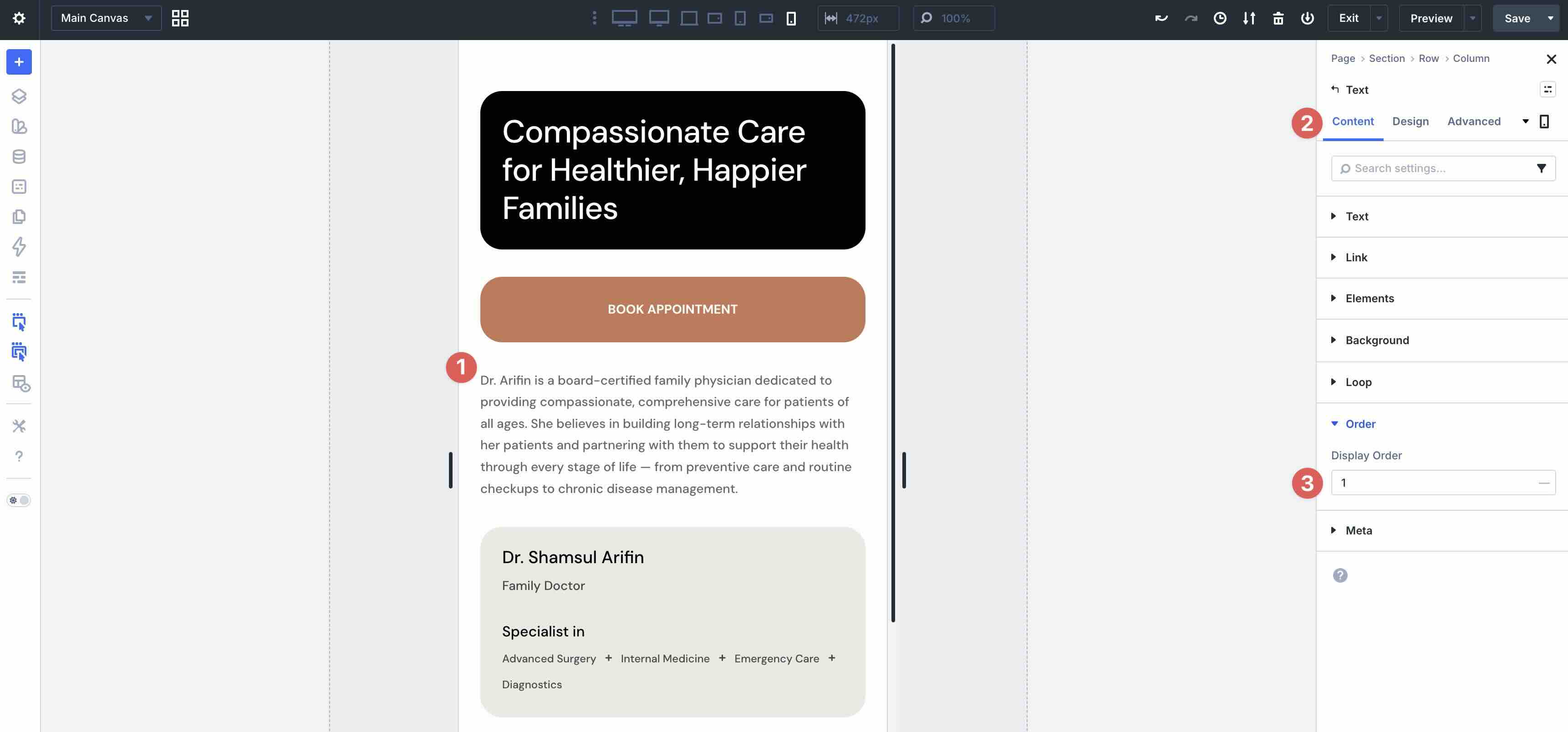 display order in Divi 5 modules