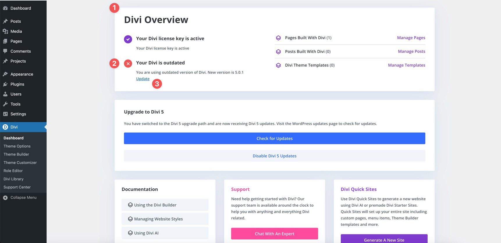install Divi 5 on an existing site